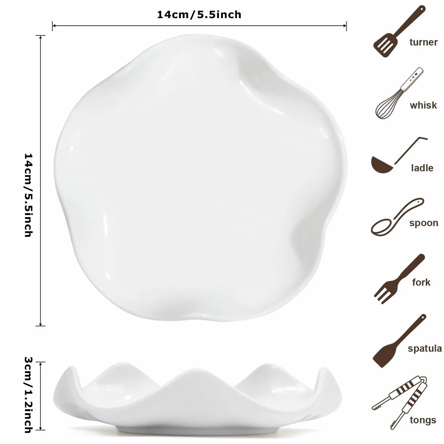 Porte-Cuillère Cuisine Céramique, Support Ustensiles Multifonction Louche Spatule