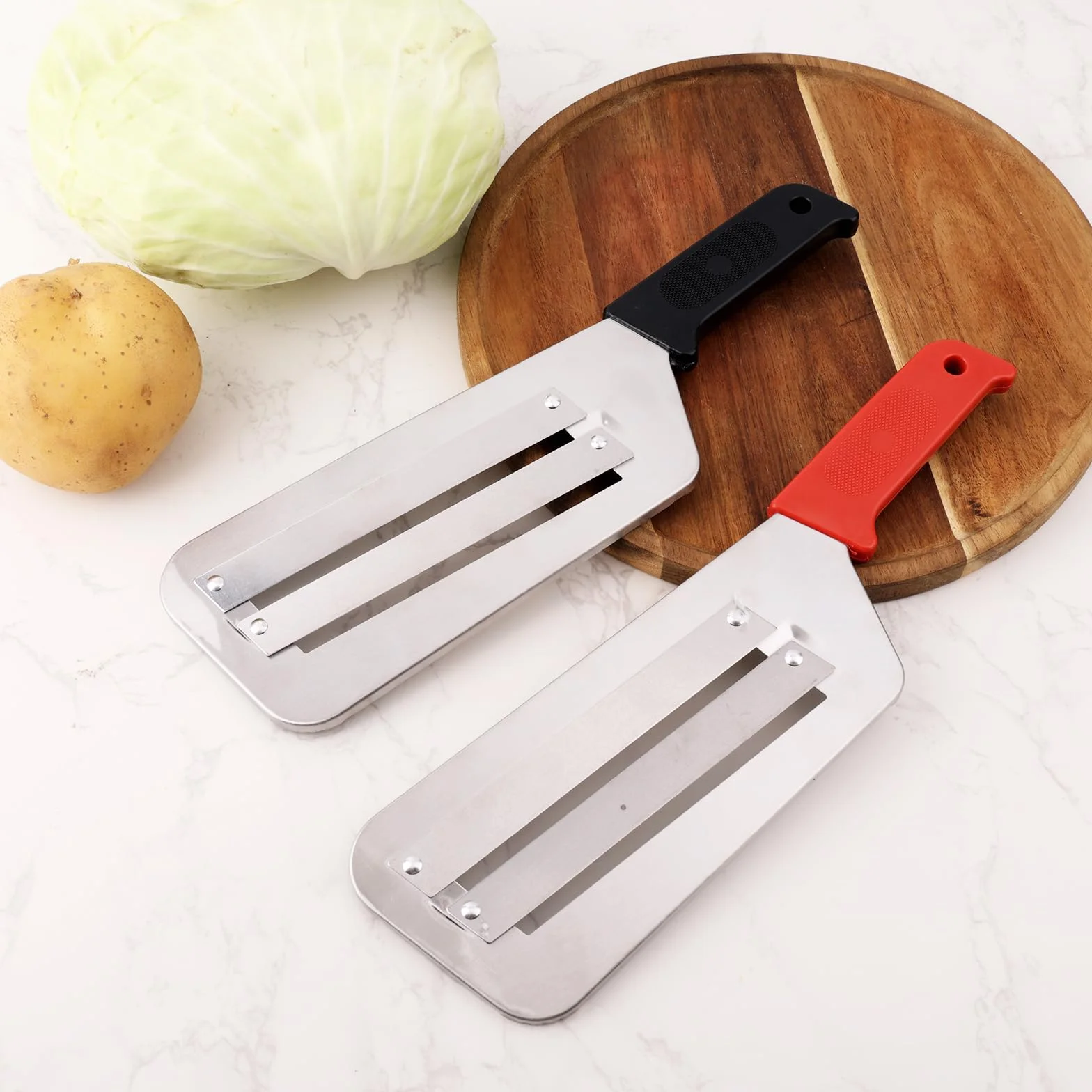Coupe-Légumes en Acier Inoxydable avec Brosse, Hachoirs Choux, Trancher Rapide