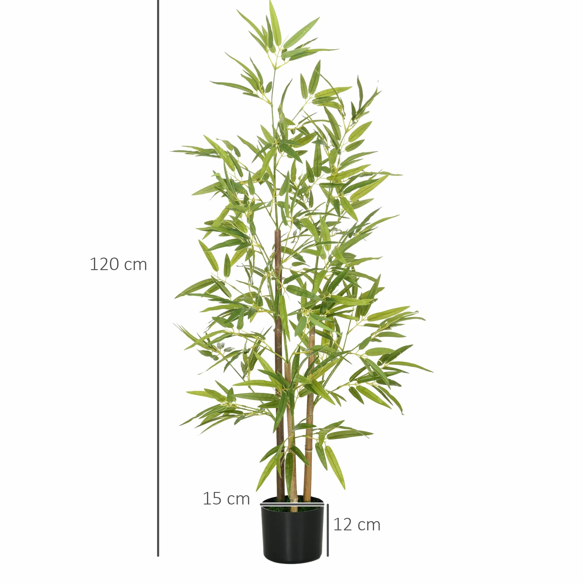 HOMCOM Plante Artificielle Bambou Arbre 120 cm avec Pot