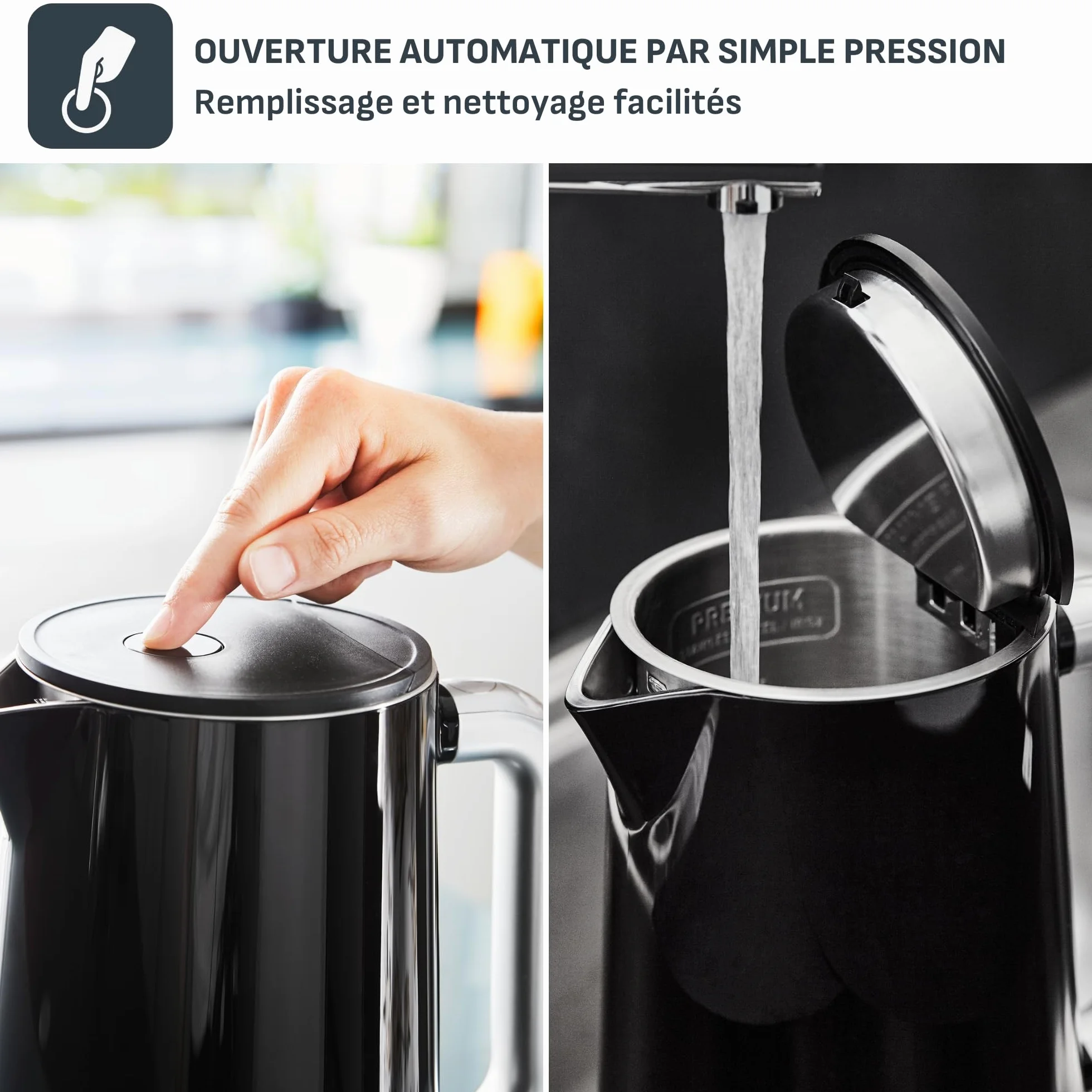 Tefal Bouilloire électrique 1,7 L Smart'n Light Noire KO850810
