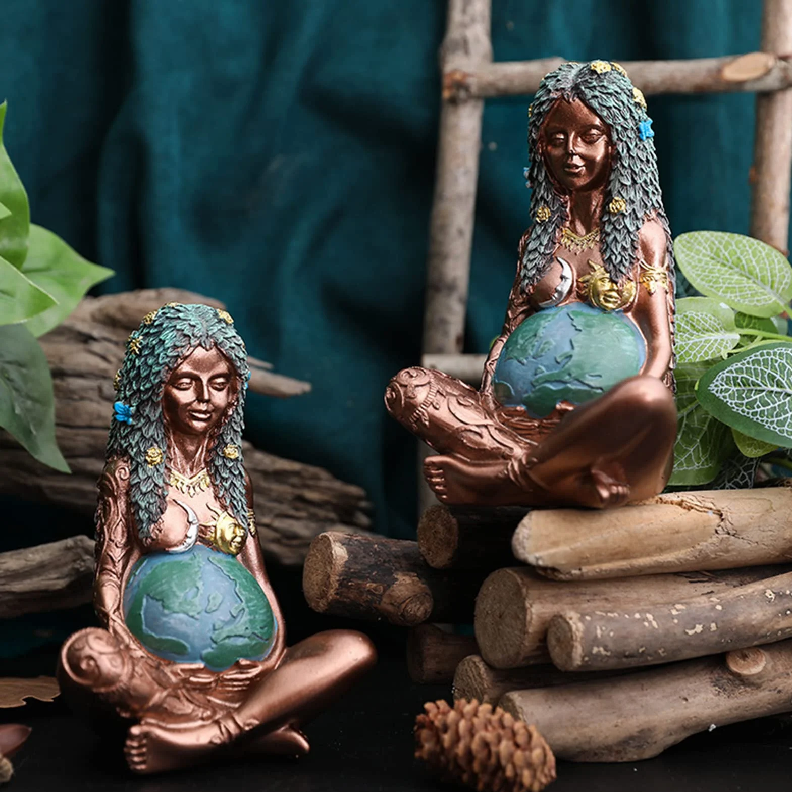Déesse De Gaia Art Mère Terre Statue Décor Extérieur Figurine Cadeau Maman