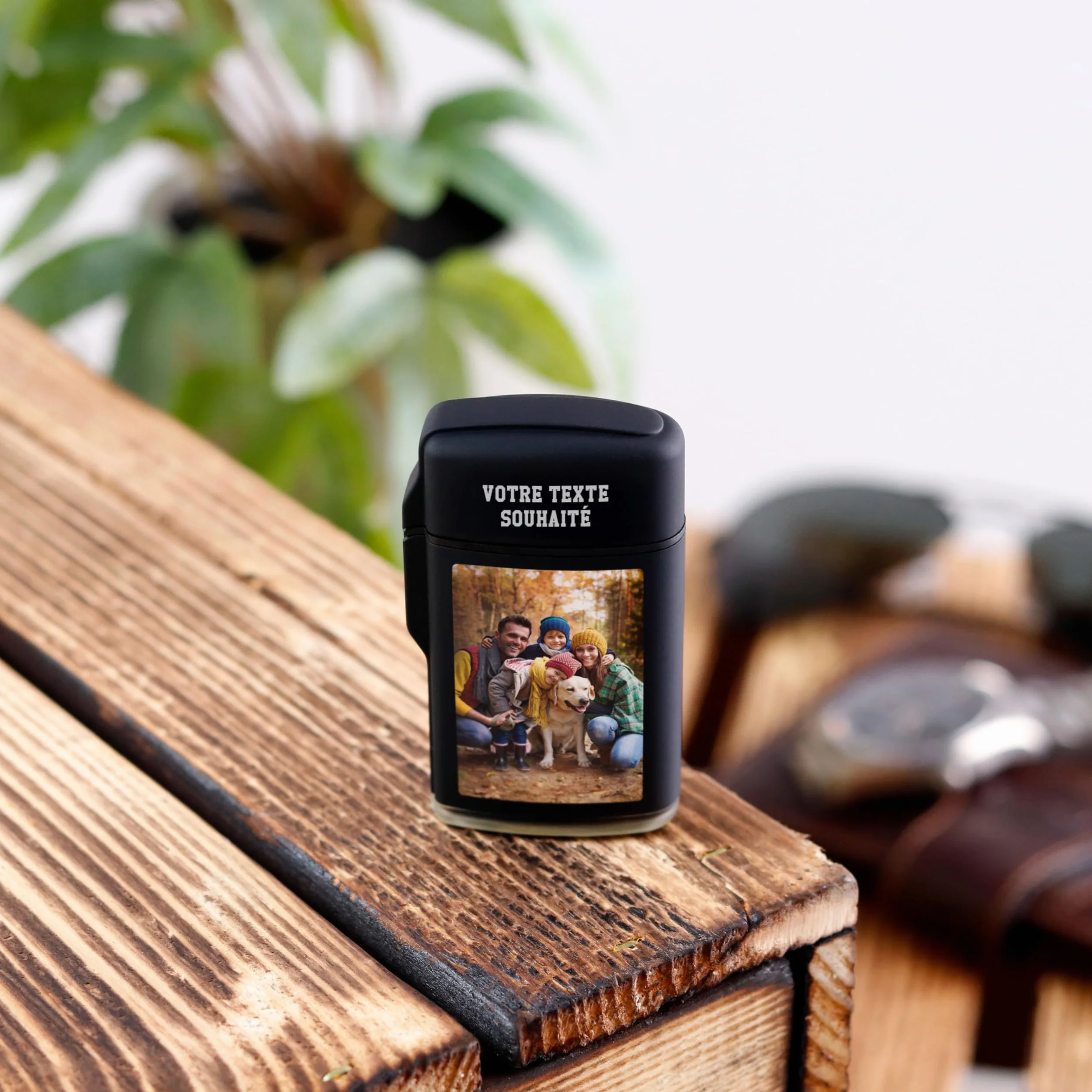 LAUBLUST Briquet personnalisé pour Homme avec Photo, Noir | Cadeaux personnalisés pour Hommes avec Gravure