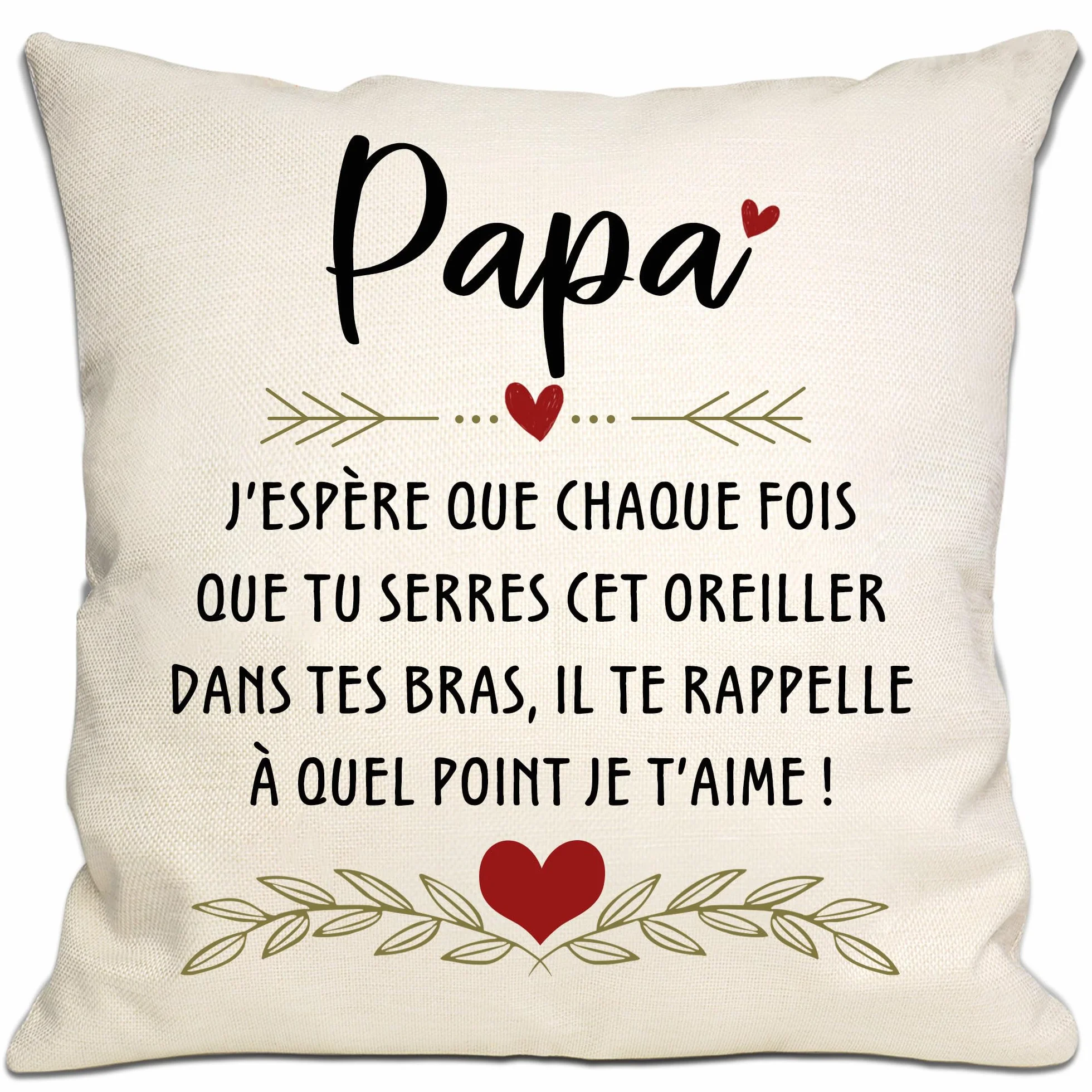 Housse coussin pour papa Cadeau fête des pères Anniversaire Noël