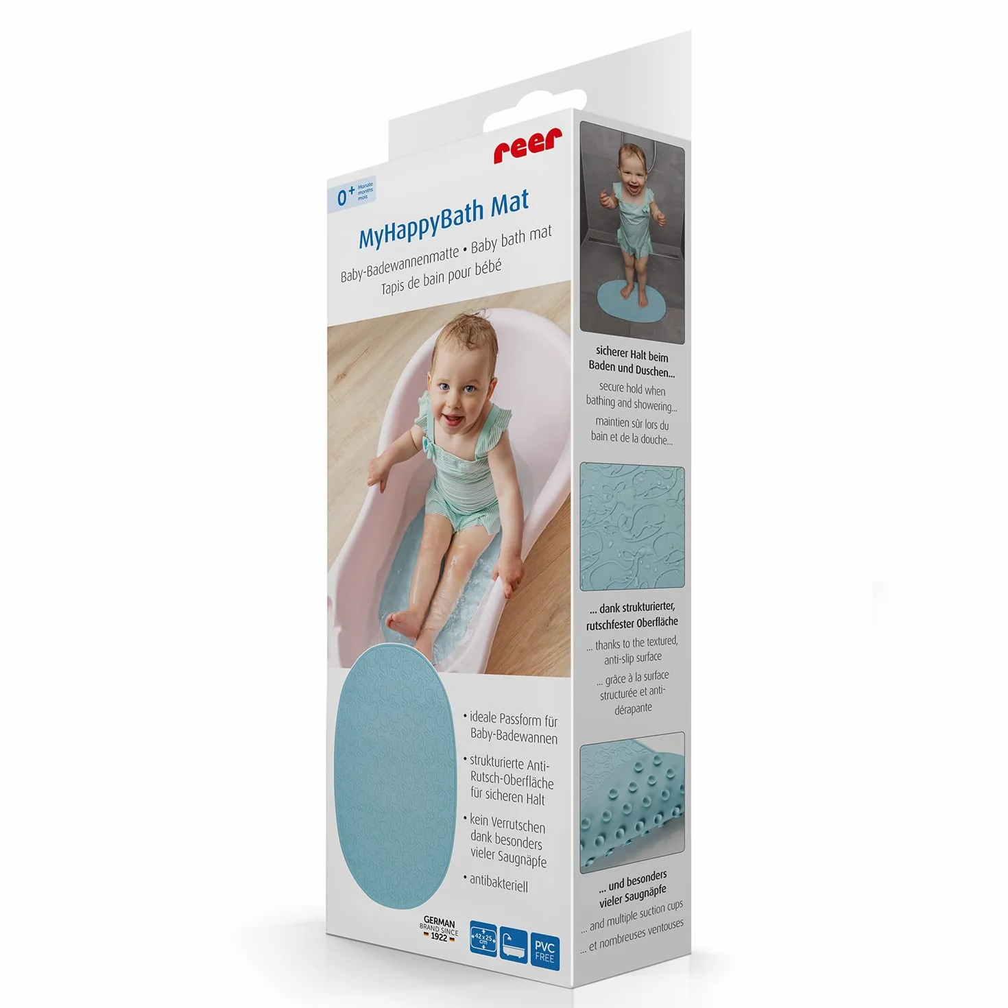 Tapis de bain bébé antidérapant motif baleine 42 x 25 cm