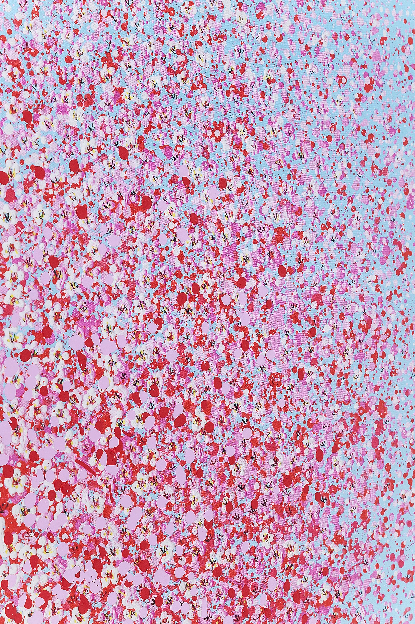 Kare Design Tableau Touched Flower Boat 100x180cm bleu rose peint à la main acrylique toile décoration murale
