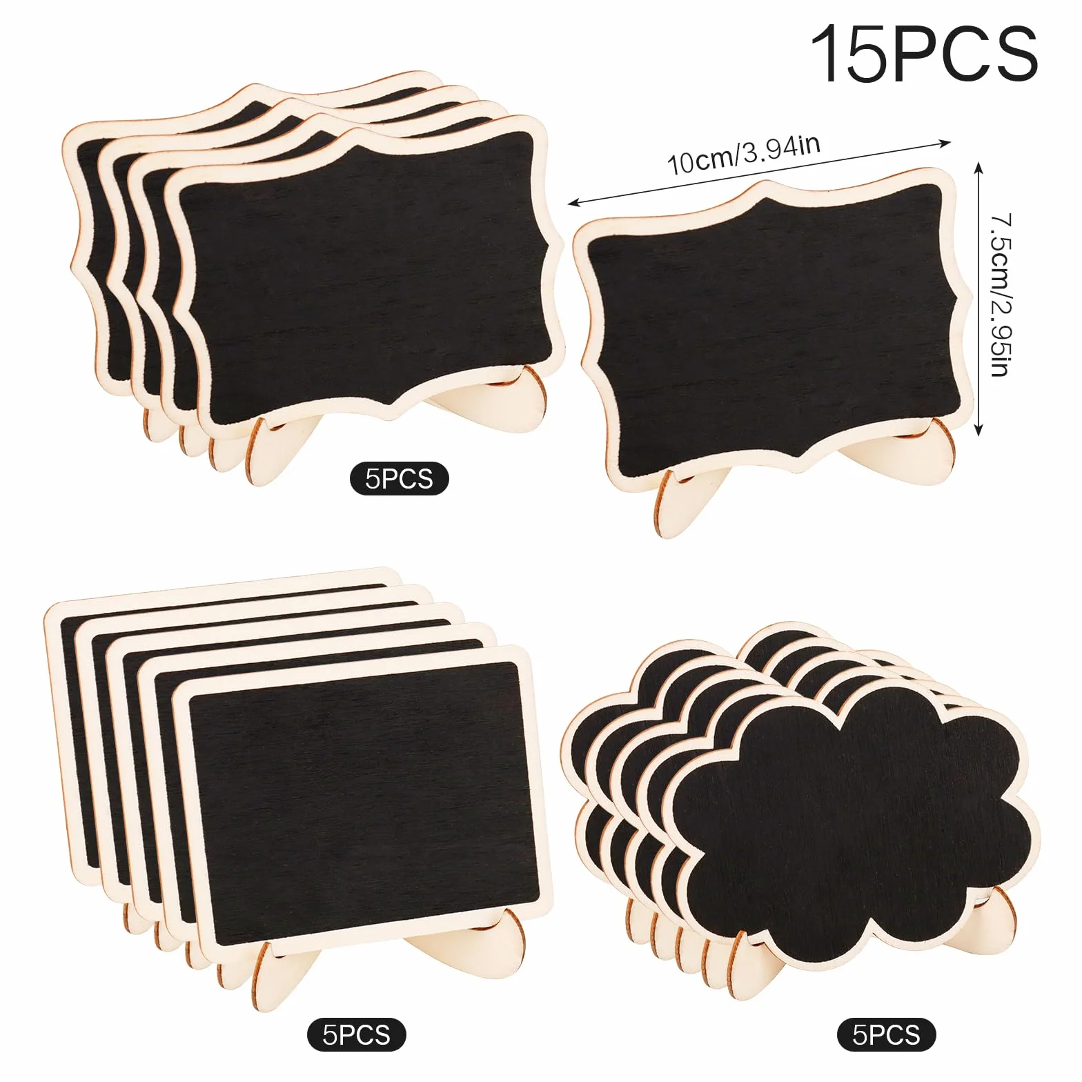 Tableau Noir en Bois avec Support 15 Pièces pour Mariage Buffet