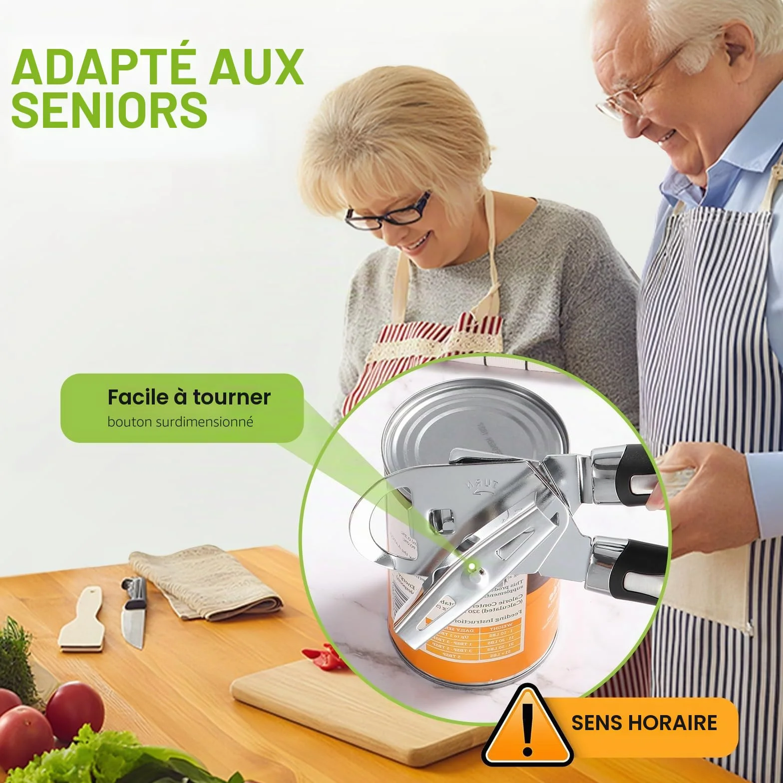 Ouvre Boite de Conserve 3 en 1 Manuel Acier Inoxydable, Diboniur