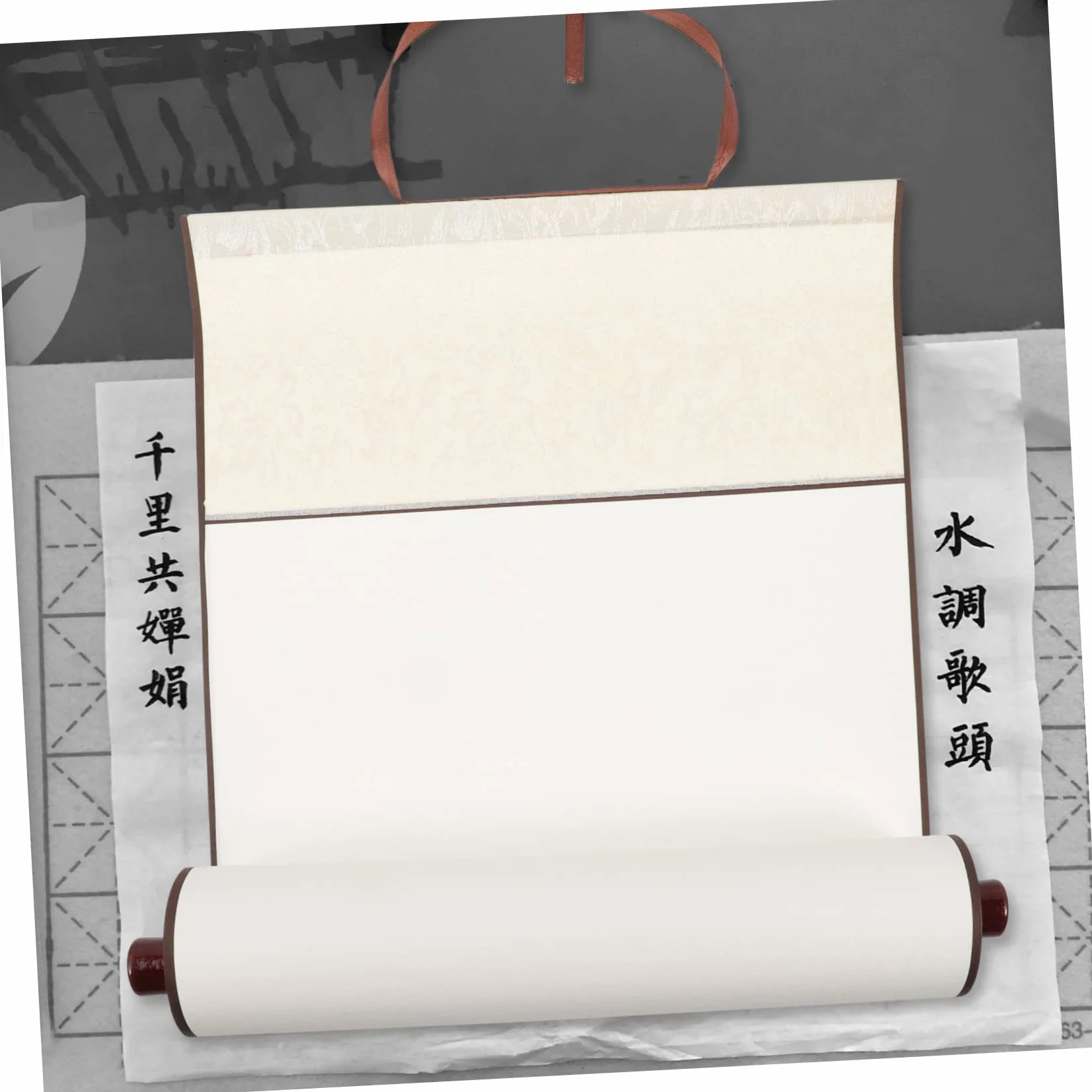 Rouleau en Papier Xuan Solide Parchemin Beige pour Calligraphie Chinoise et Peinture à L'encre