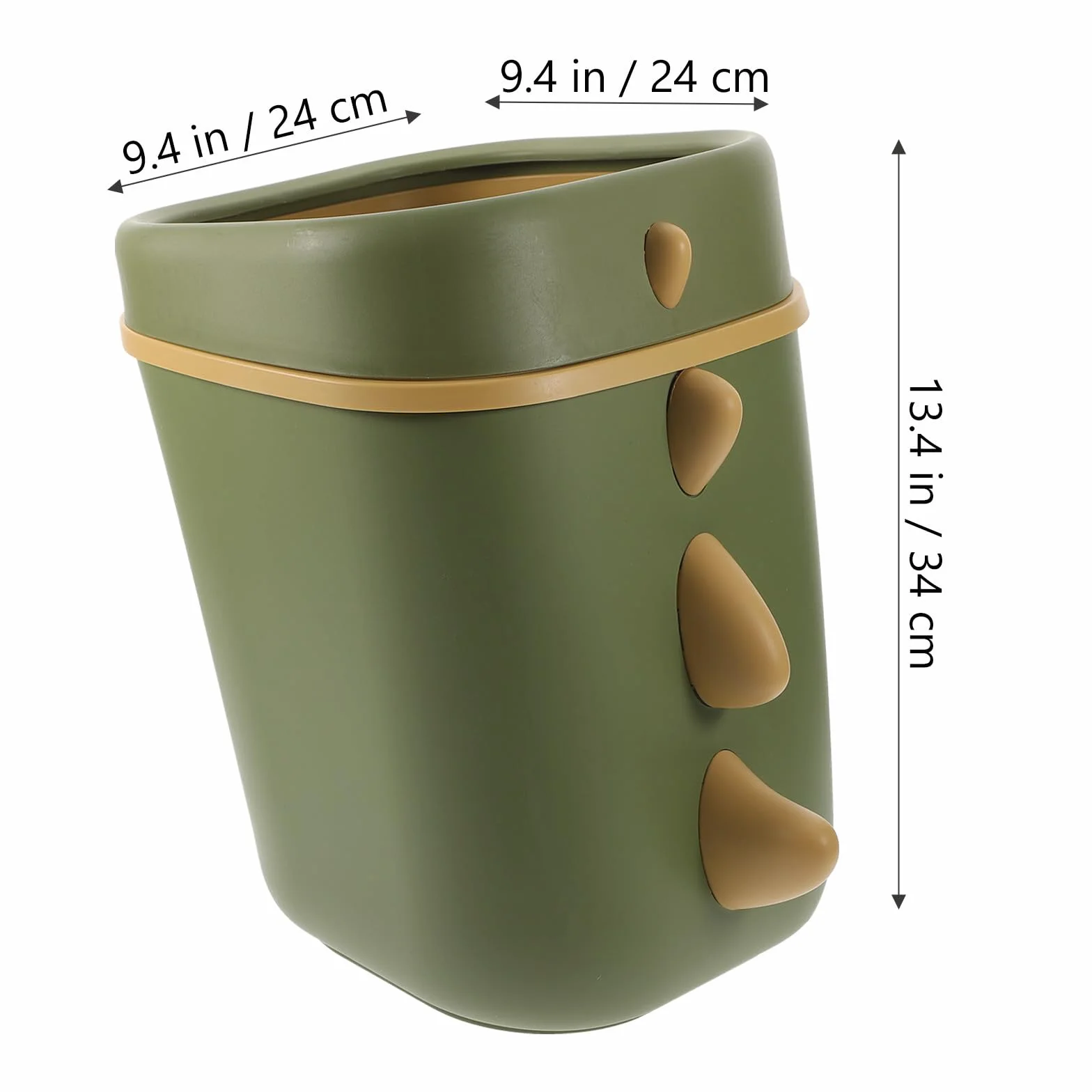 Lurrose Poubelle Dinosaure Verte Grosse Capacité Plastique Résistant Corbeille Décorative pour Chambre
