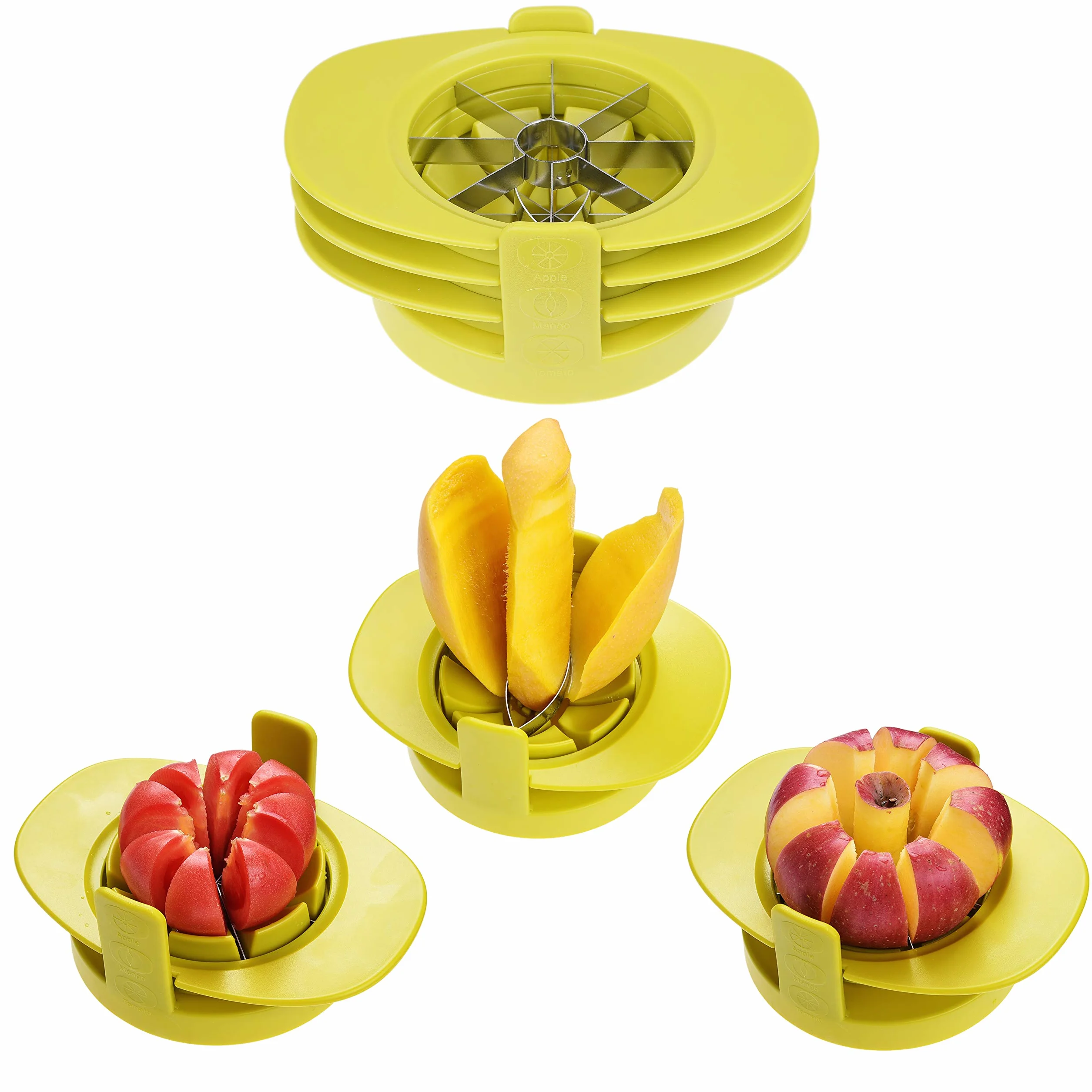 Lot de 3 Découpeurs Fruits et Légumes Kare & Kind – Coupe-Pomme, Coupe-Tomate, Coupe-Mangue