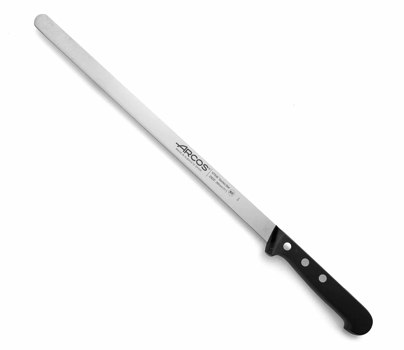 Arcos Série Universelle Couteau à Trancher Jambon 11" Lame Acier Inoxydable Nitrum Manche Noir POM