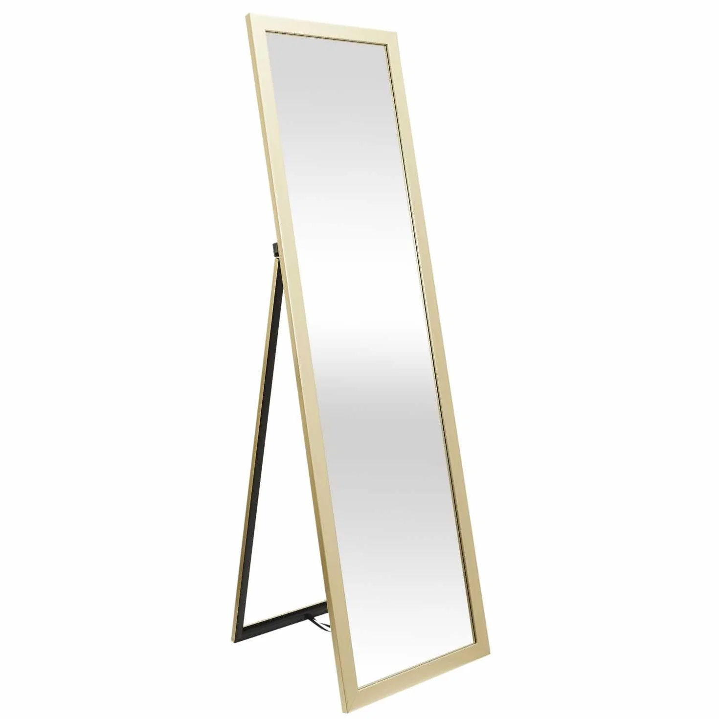 Miroir sur Pied Doré 124 cm, Design Raffiné pour Salon, Chambre ou Bureau