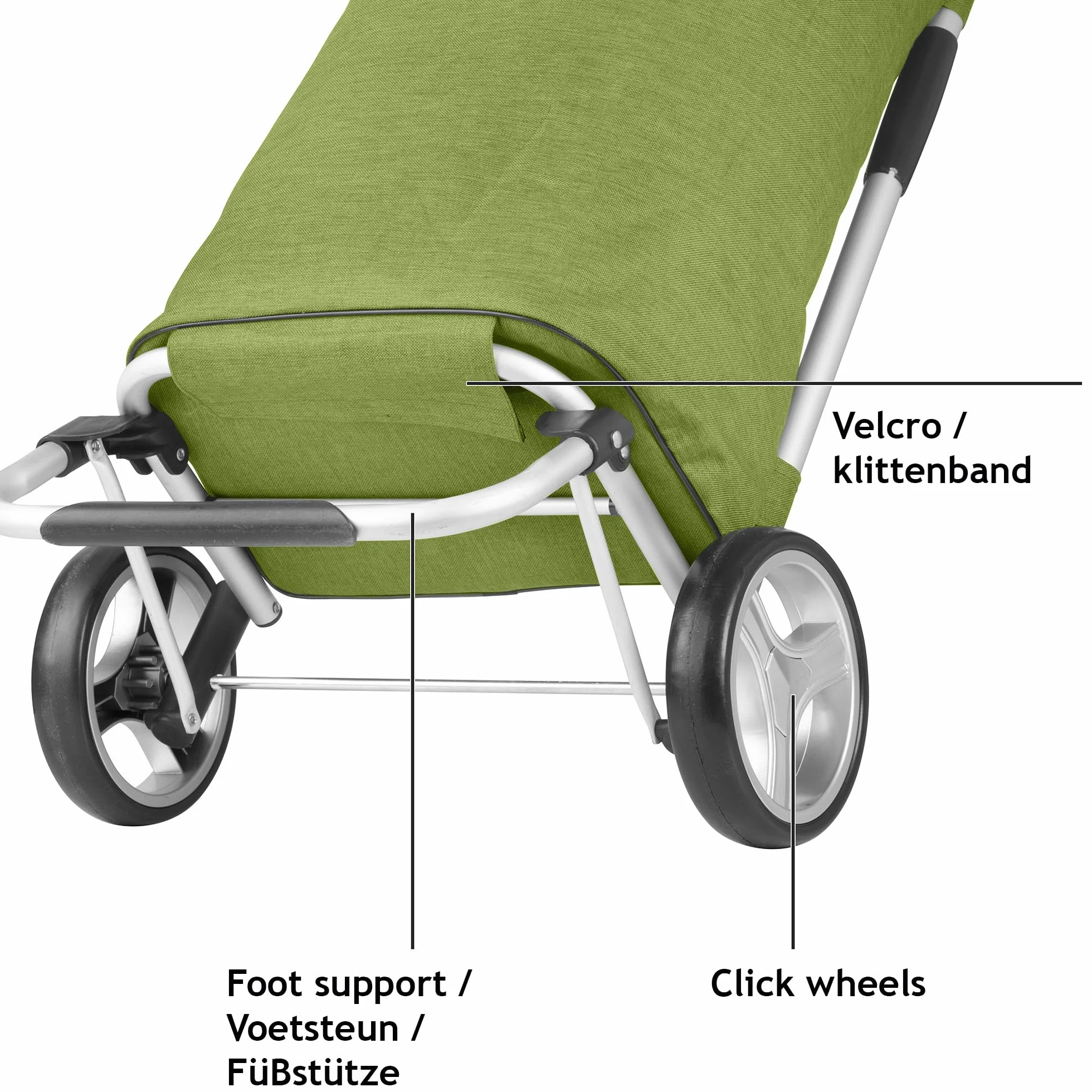 Cruiser Pliable Chariot de Course 45L Caddie à 2 Roues Vert