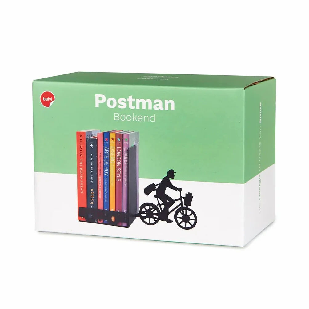 Balvi Serre-Livres Postman Noir Métal Décoratif