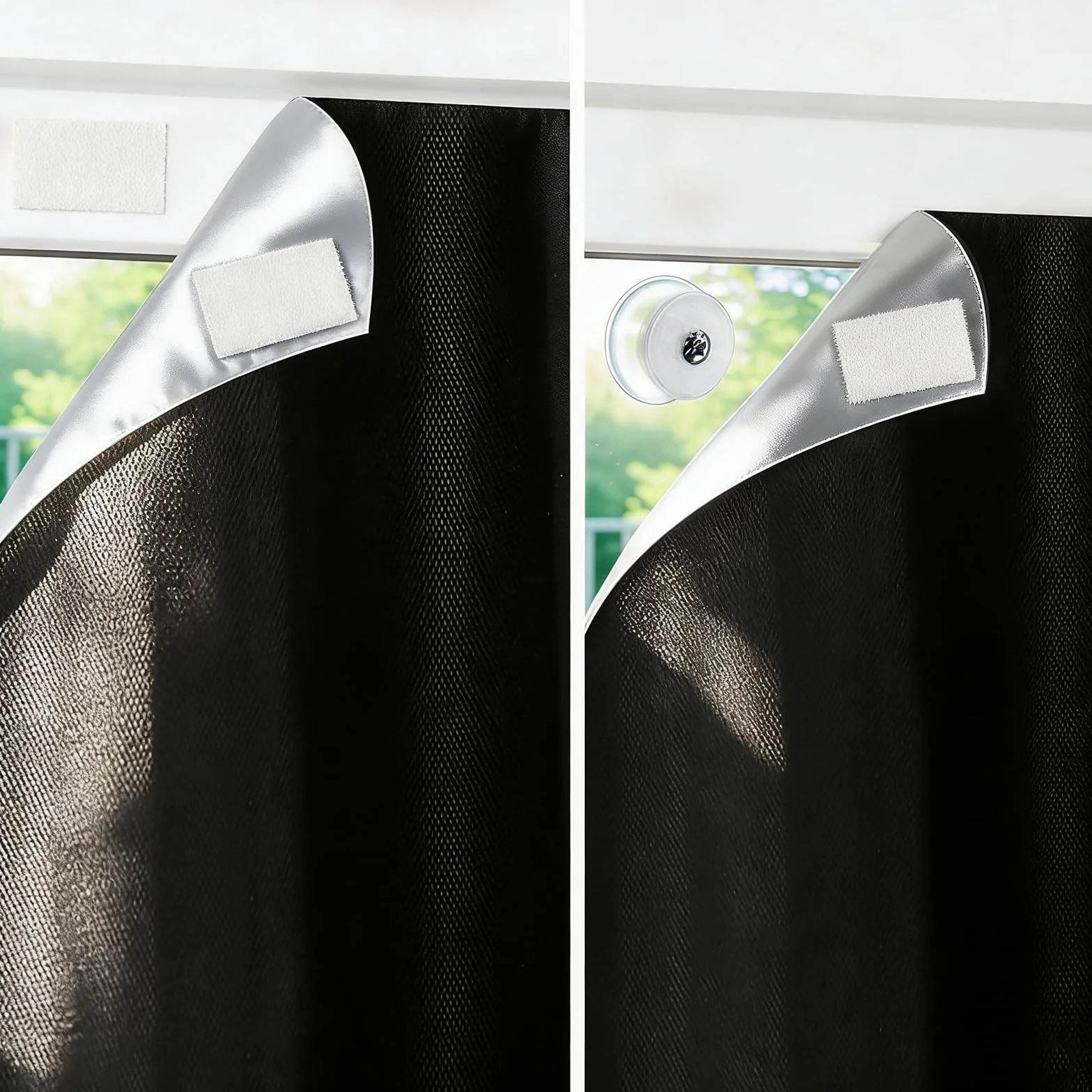 Occultant sans Perçage 240x145 cm Ventouses Auto-adhésif Fenêtre Protection Solaire Intérieure