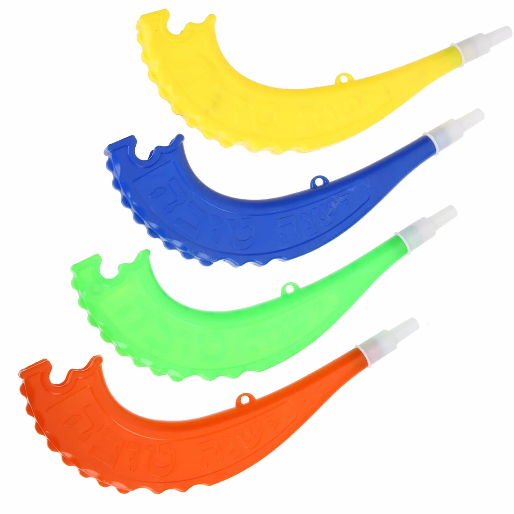 Toyvian 4 Pièces Corne Courbée Chofar Trompette Sifflet Plastique pour Enfants Fête