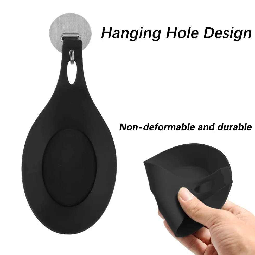 Repose Cuillère en Silicone, Porte-Cuillère de Cuisine, Ustensile