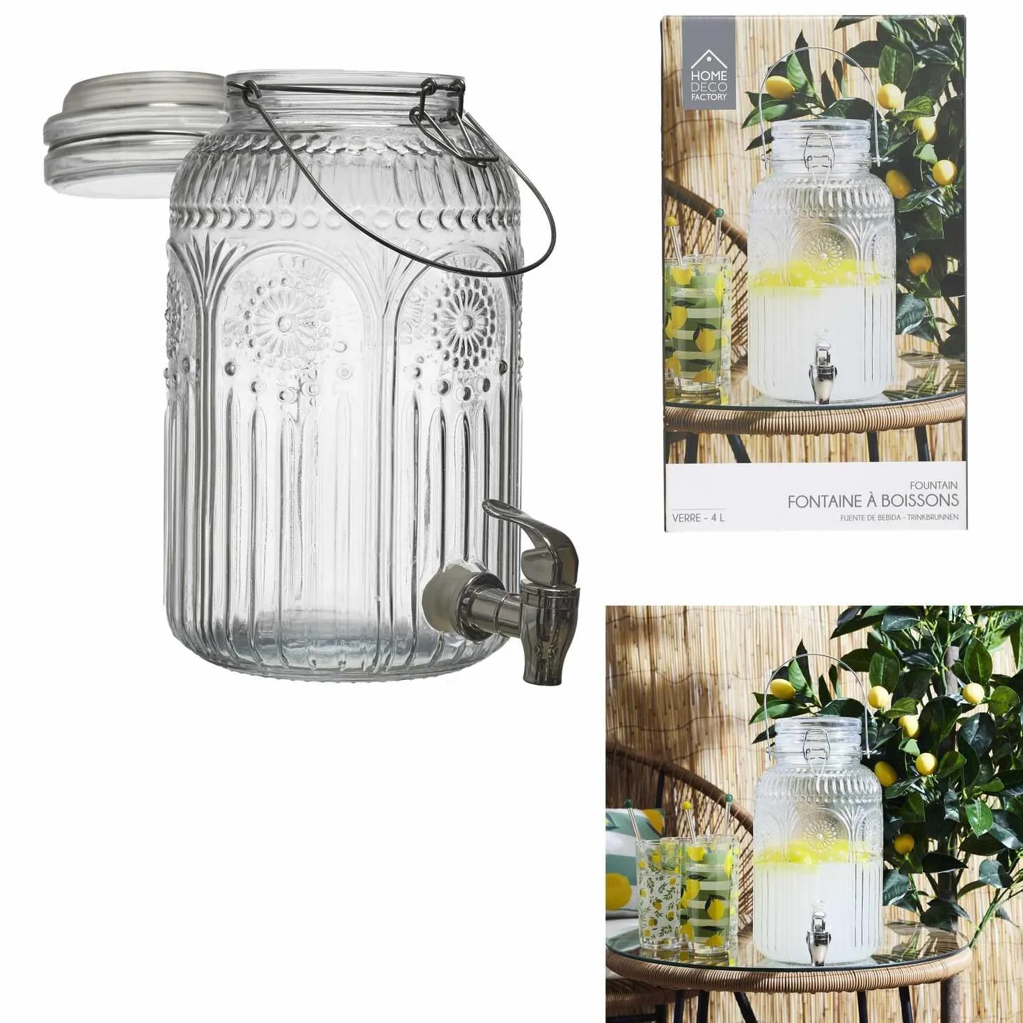 Fontaine en Verre Design Citron 38L Cook Concept KA0168 pour Boissons