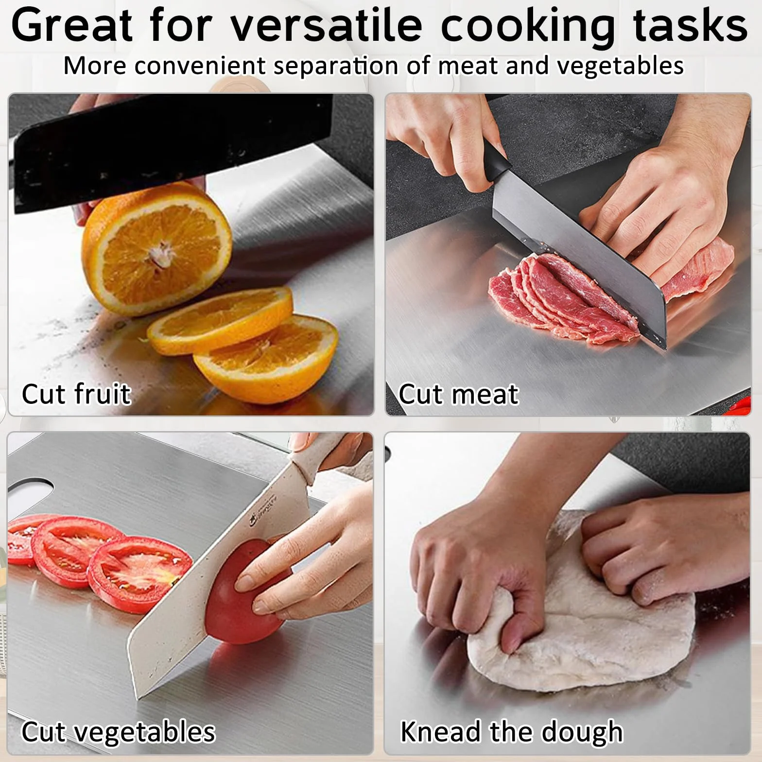 Yamato Planche à Découper en Titane, 3 Pcs Inox, Cuisine