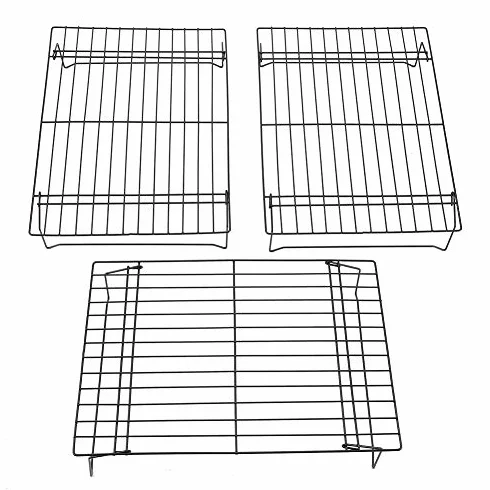 Grilles de Refroidissement 3 Étages, Plateaux Empilables Acier au Carbone 34 x 24,5 x 19,5 cm