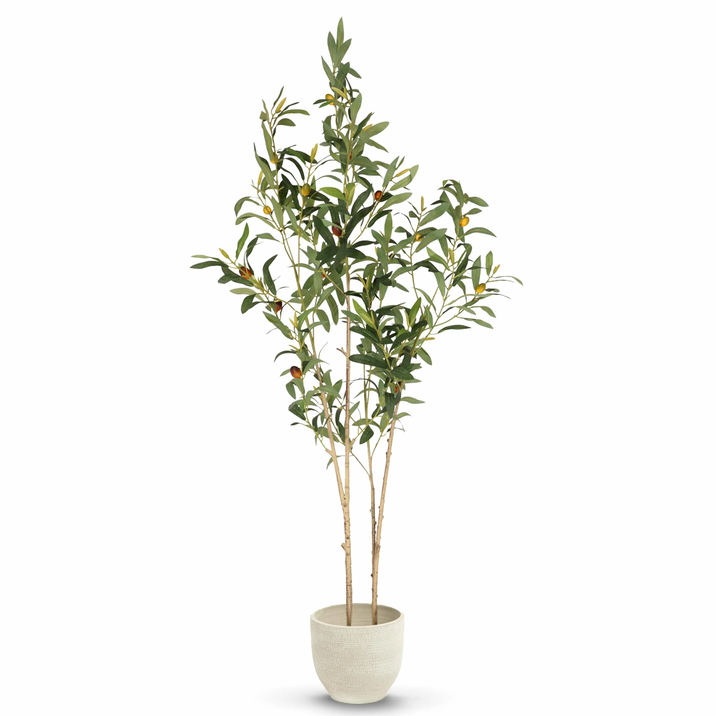 Olivier Artificiel 150 cm Plante Artificielle décorative avec Pot Inclus Style méditerranéen Moderne