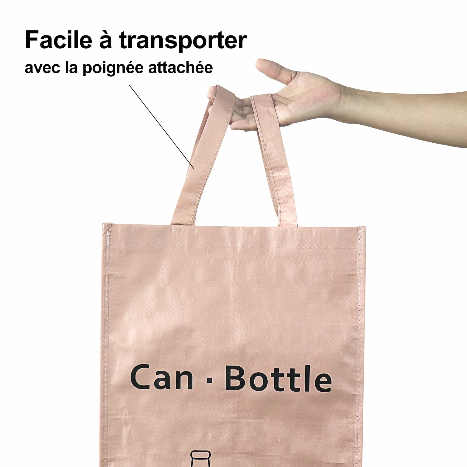 BOMEI PACK Lot de 3 Bacs de Déchets Trieur à Déchets pour Recyclage Rose Gris Vert Poubelle Extérieur Intérieur Papier Verre Plastique
