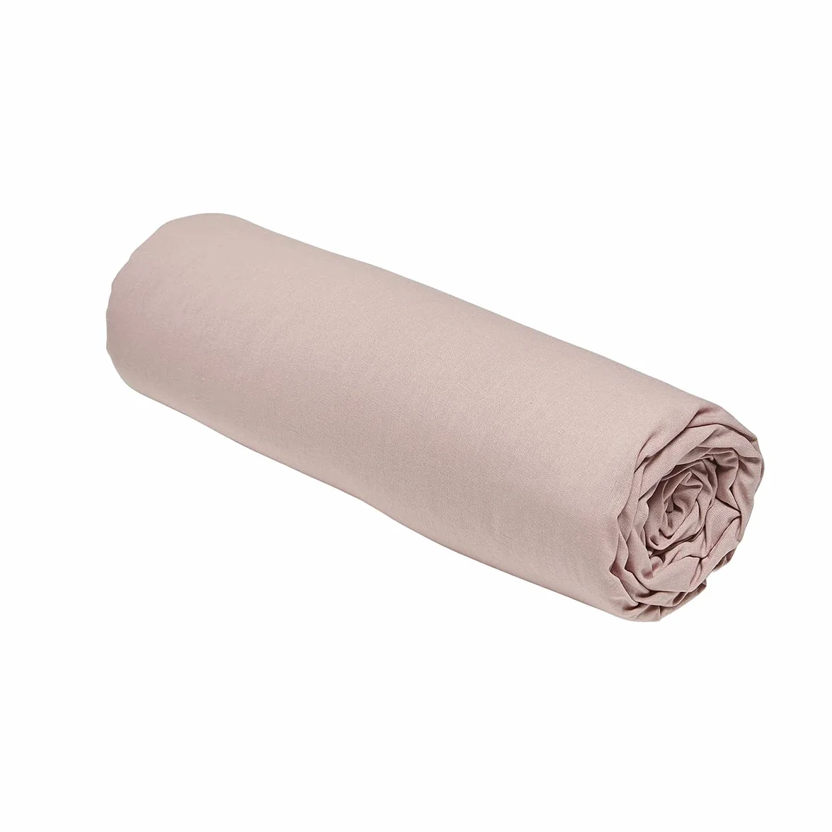 Drap Housse 160x200 cm 2 Personnes 100% Coton Uni Rose des Sables