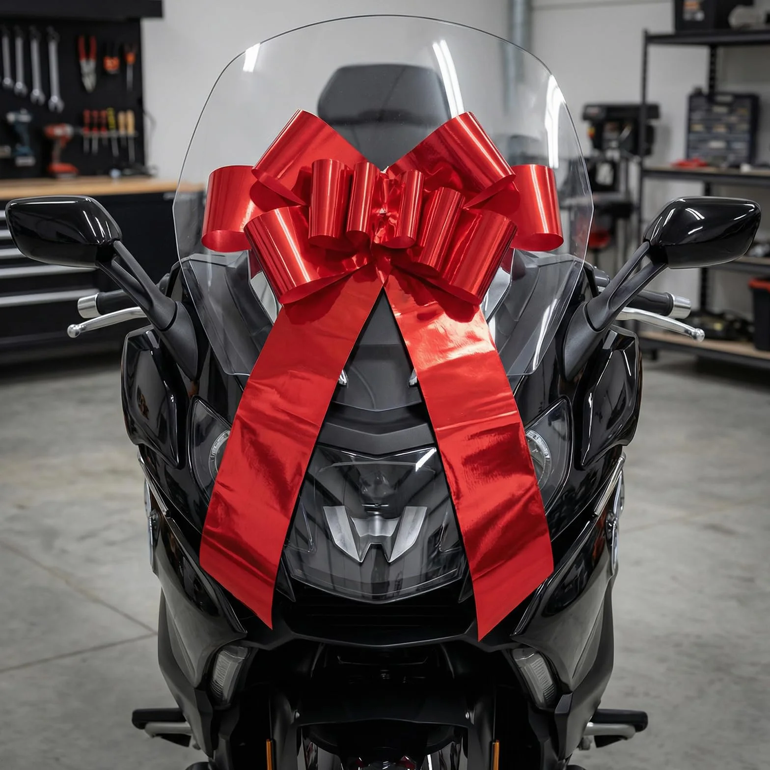 Grand Nœud Rouge 76 cm, Noeud Géant Décoratif pour Cadeau Voiture Mariage Anniversaire Noël