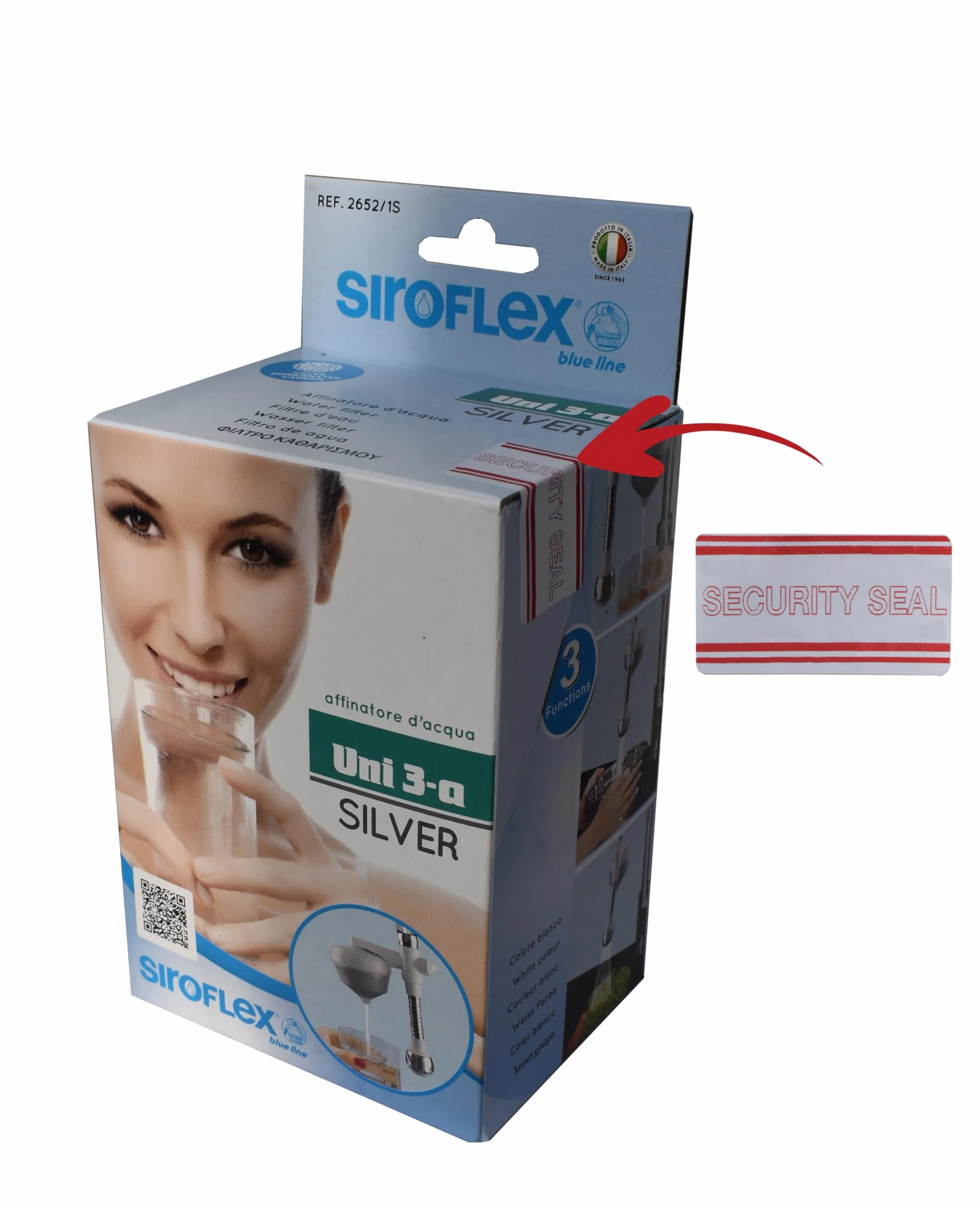 Siroflex 2652/1S UNI 3-A Silver Purificateur d'Eau Domestique Made in Italy avec brise jet flexible