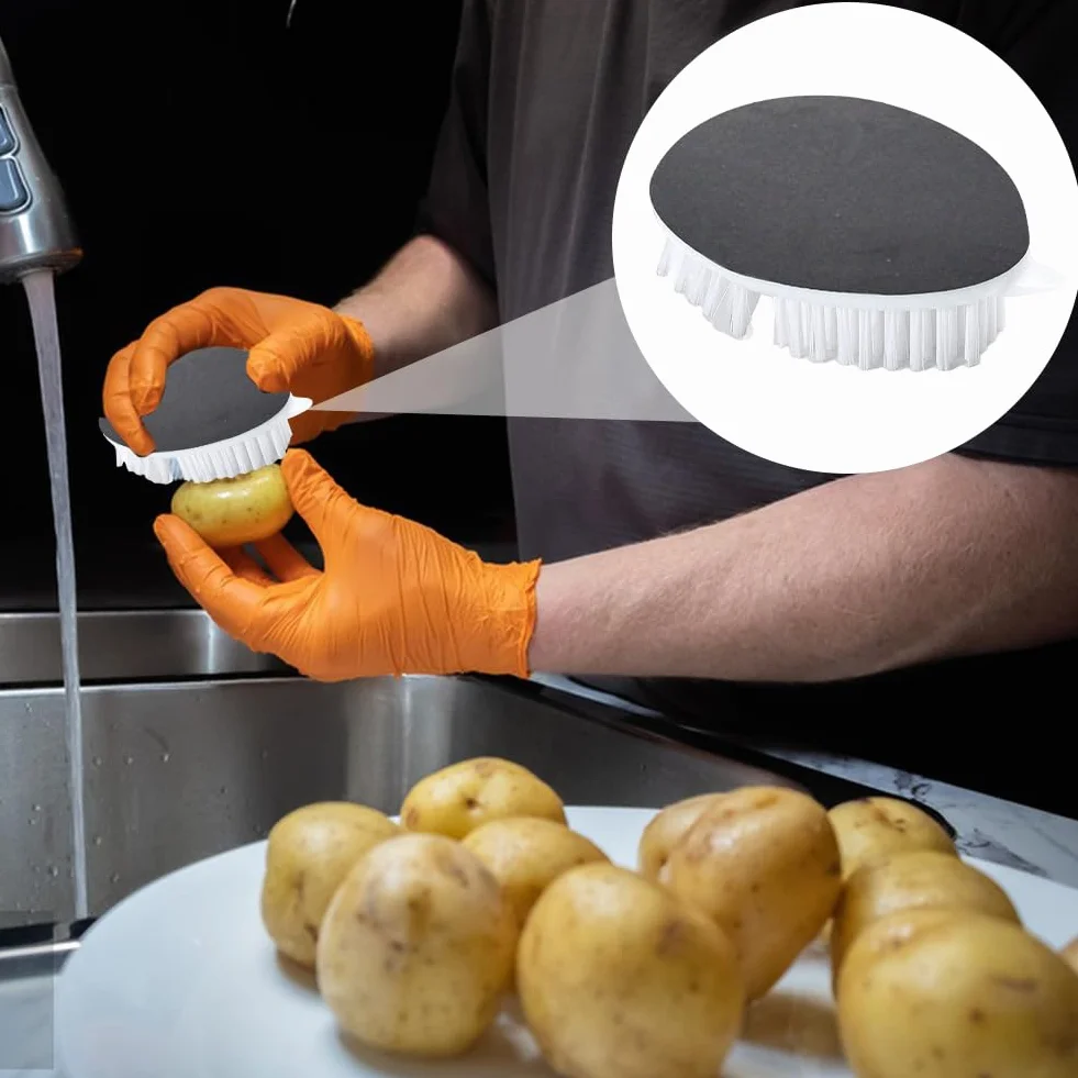 Brosse de nettoyage pour fruits et légumes, antidérapant, gris