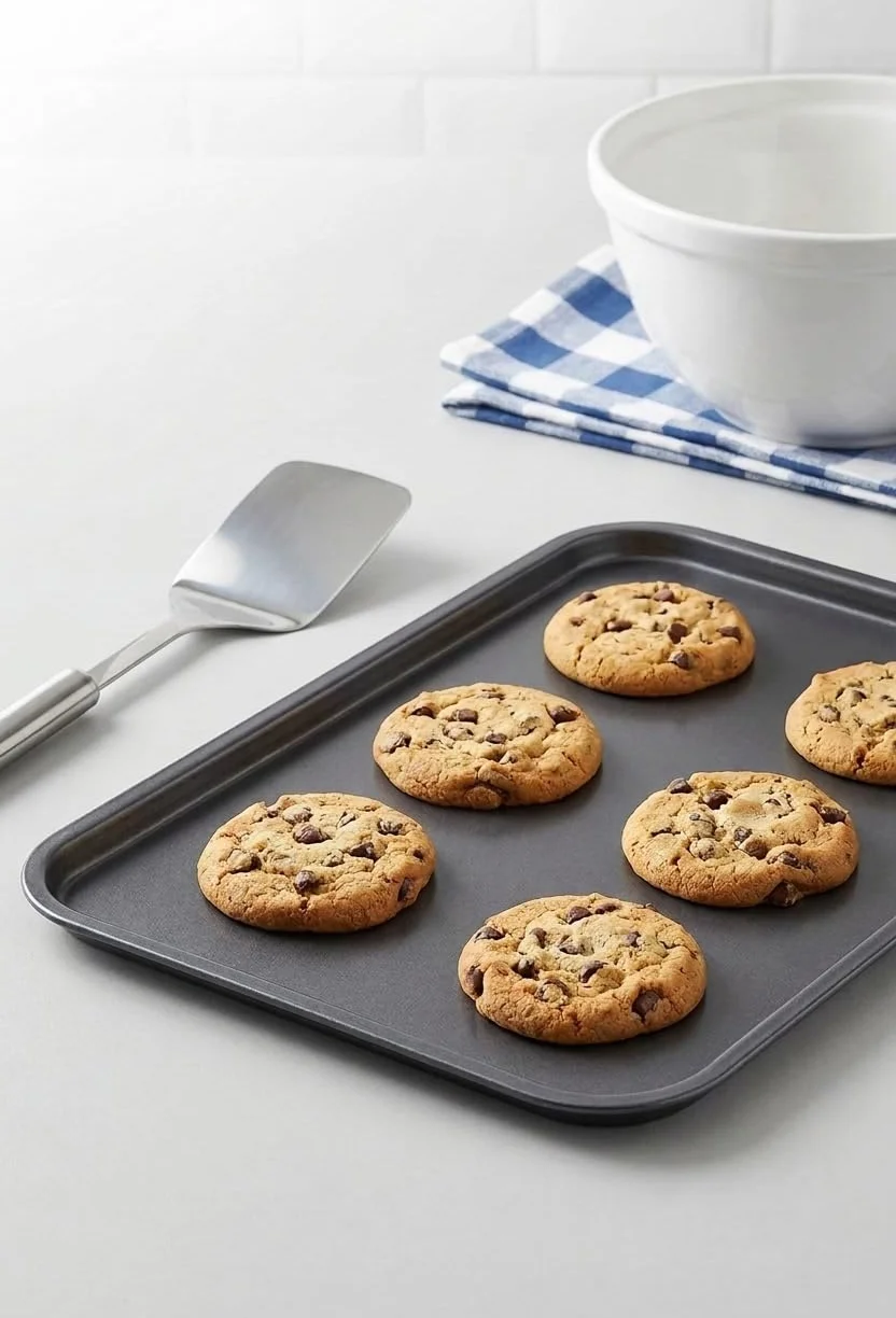 Chef Aid Plaque de Cuisson Antiadhésive 35,5 x 26 cm Métal pour Biscuits Pâtisserie Compatible Four Empilable Lave-vaisselle