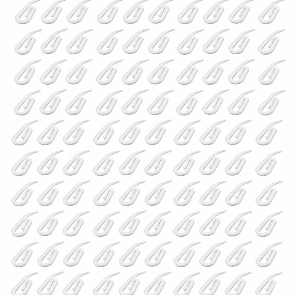 Crochets Rideaux Rail 28x11.5mm Blanc, Attache Rideau Plastique Solide Lot de 100