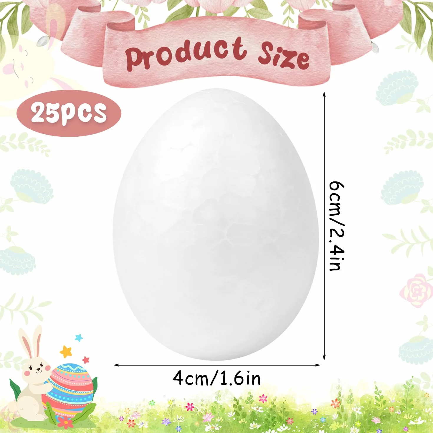 SULOLI Œufs de Pâques en Plastique 6cm Lot de 25 Décorations DIY