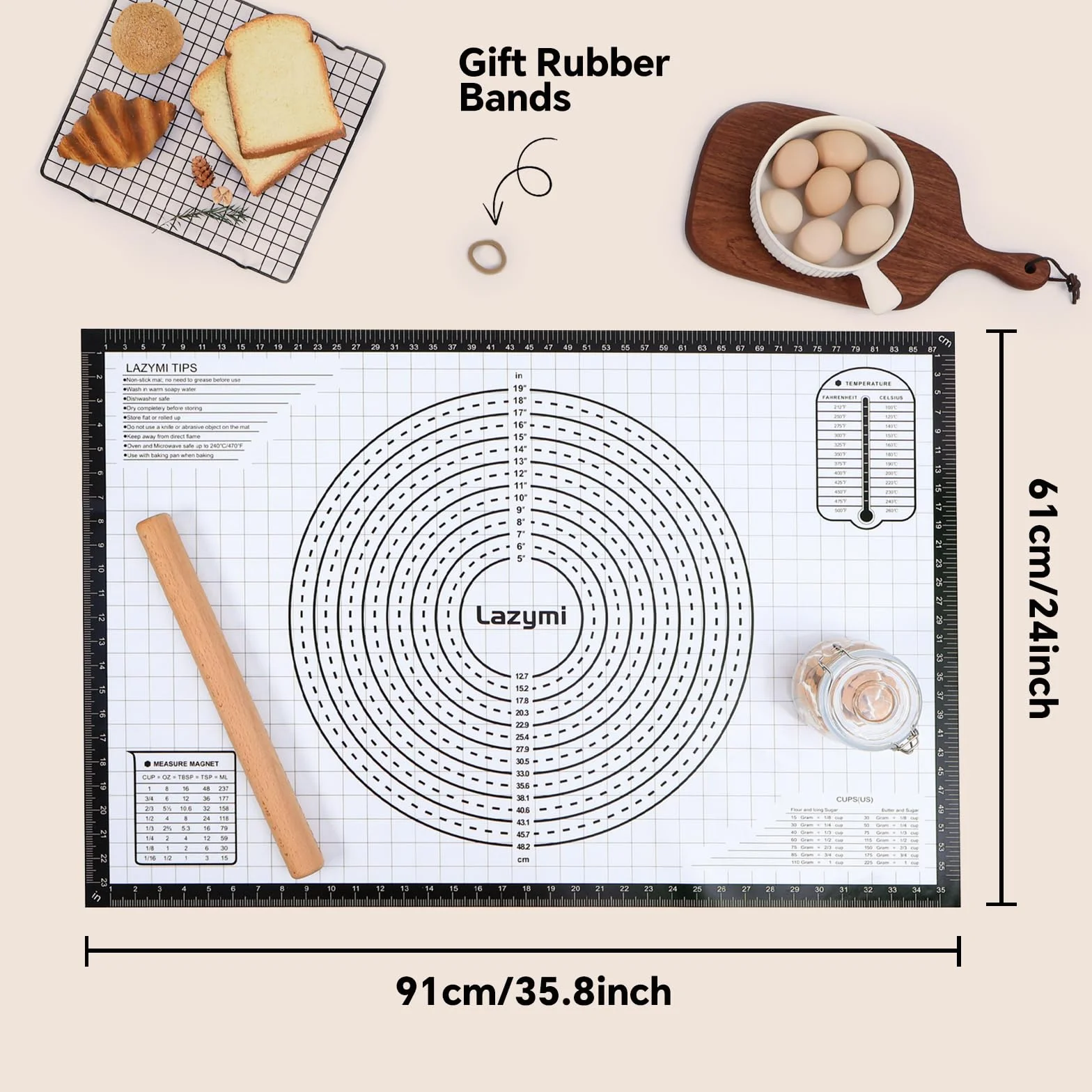 Grand Tapis Silicone Patisserie 91 x 61 cm Antidérapant Antihafte Tapis de Cuisson Four Noir