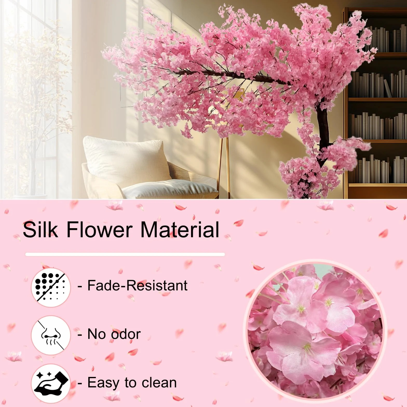 Arbre Fleur de Cerisier Artificiel XXL 240cm, Faux Sakura Rose, Décoration Intérieur Extérieur Mariage
