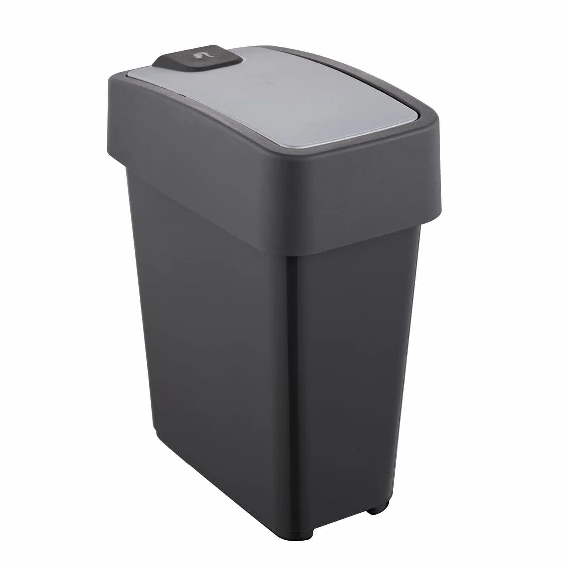 Keeeper Poubelle avec Couvercle Rabattable Soft Touch 10 L 29.5x18x36.5 cm Gris Graphite