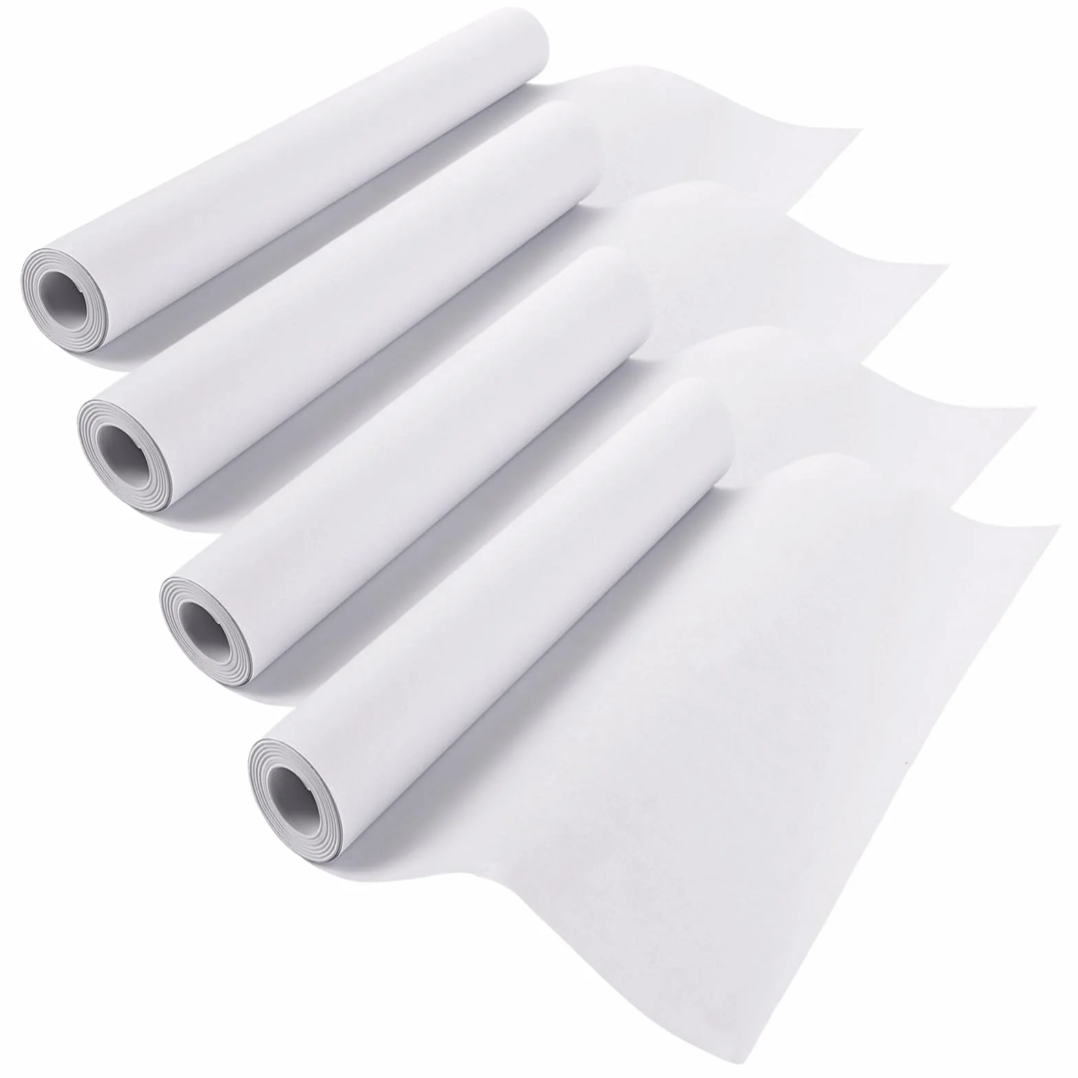 Lot de 4 rouleaux de papier à dessin 42,5 cm x 15 m Blanc