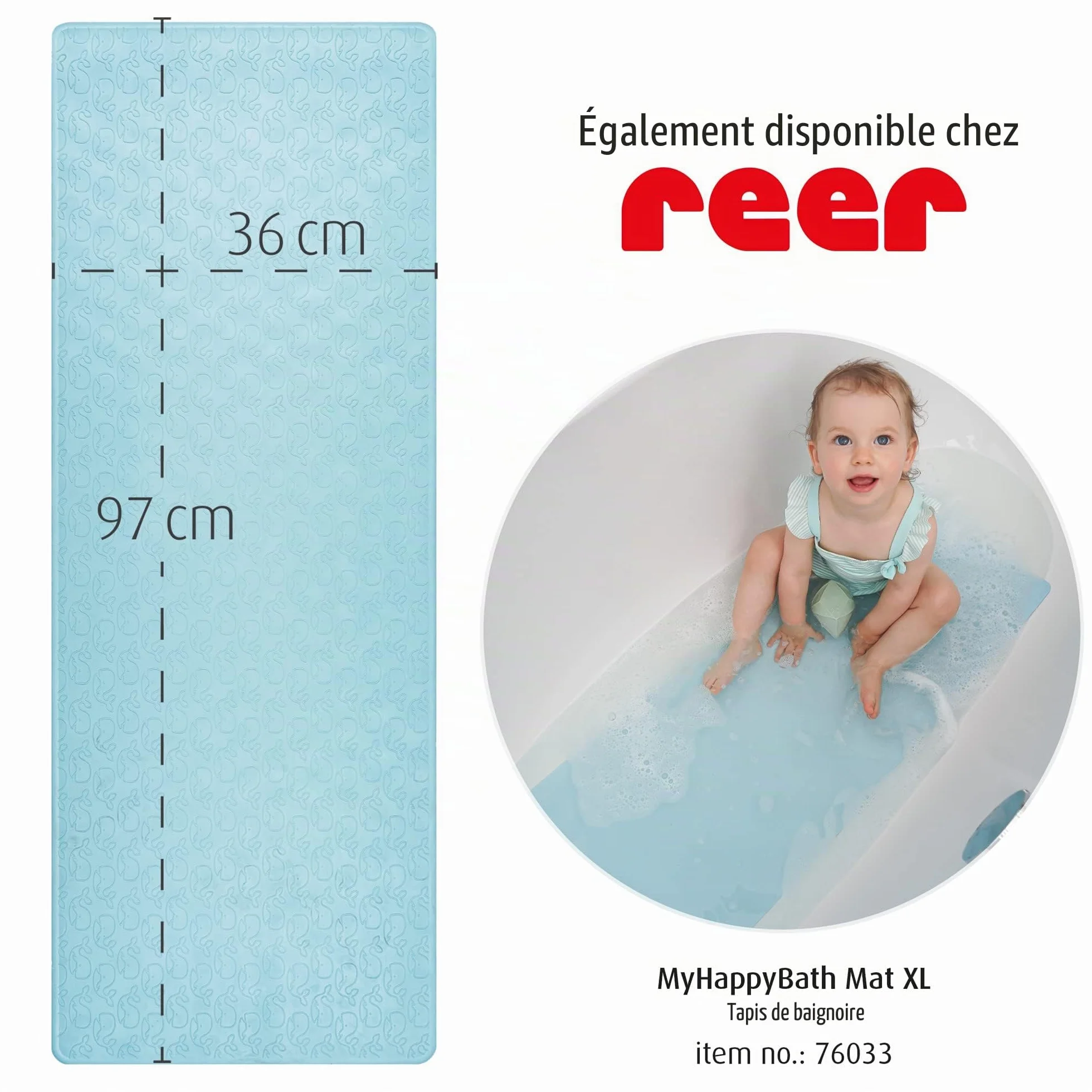 Tapis de bain bébé antidérapant motif baleine 42 x 25 cm