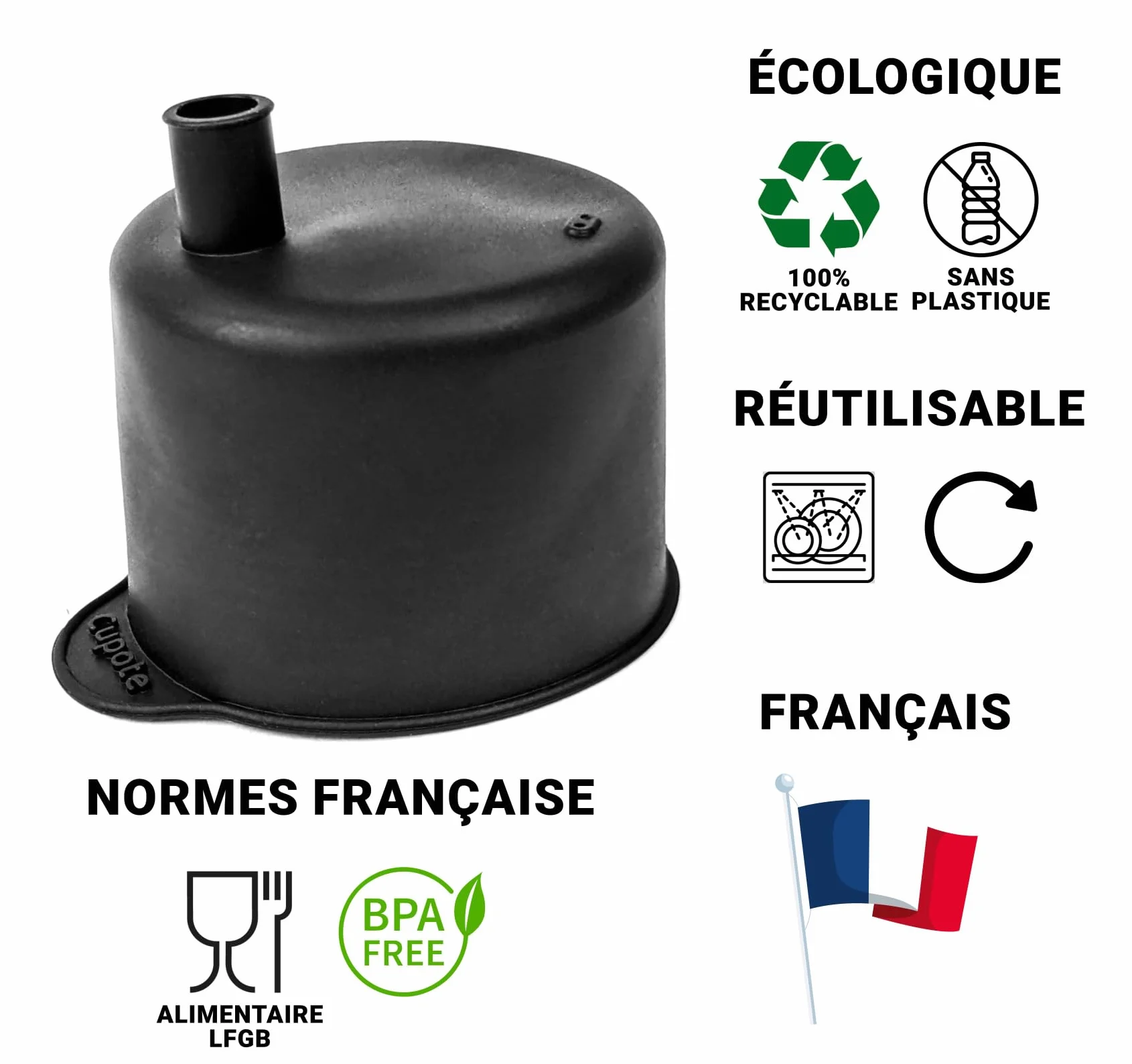 Lot de 5 Protections anti-drogue réutilisable en silicone extensible | Capote de verre avec paille intégrée