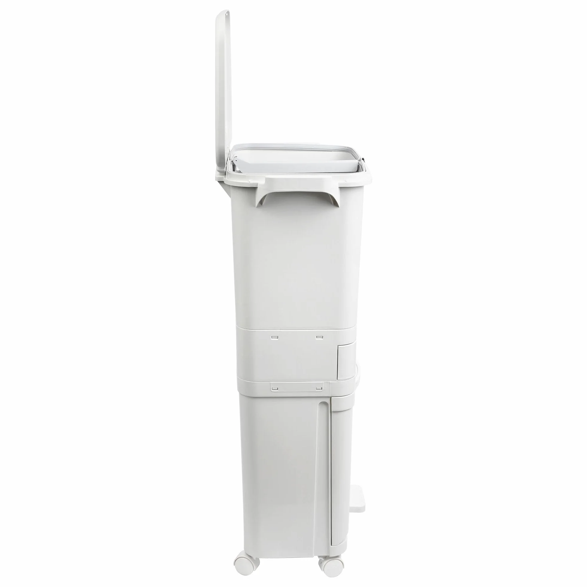 Poubelle de recyclage à tri sélectif 42 L triple compartiment avec pédale roulettes poignée