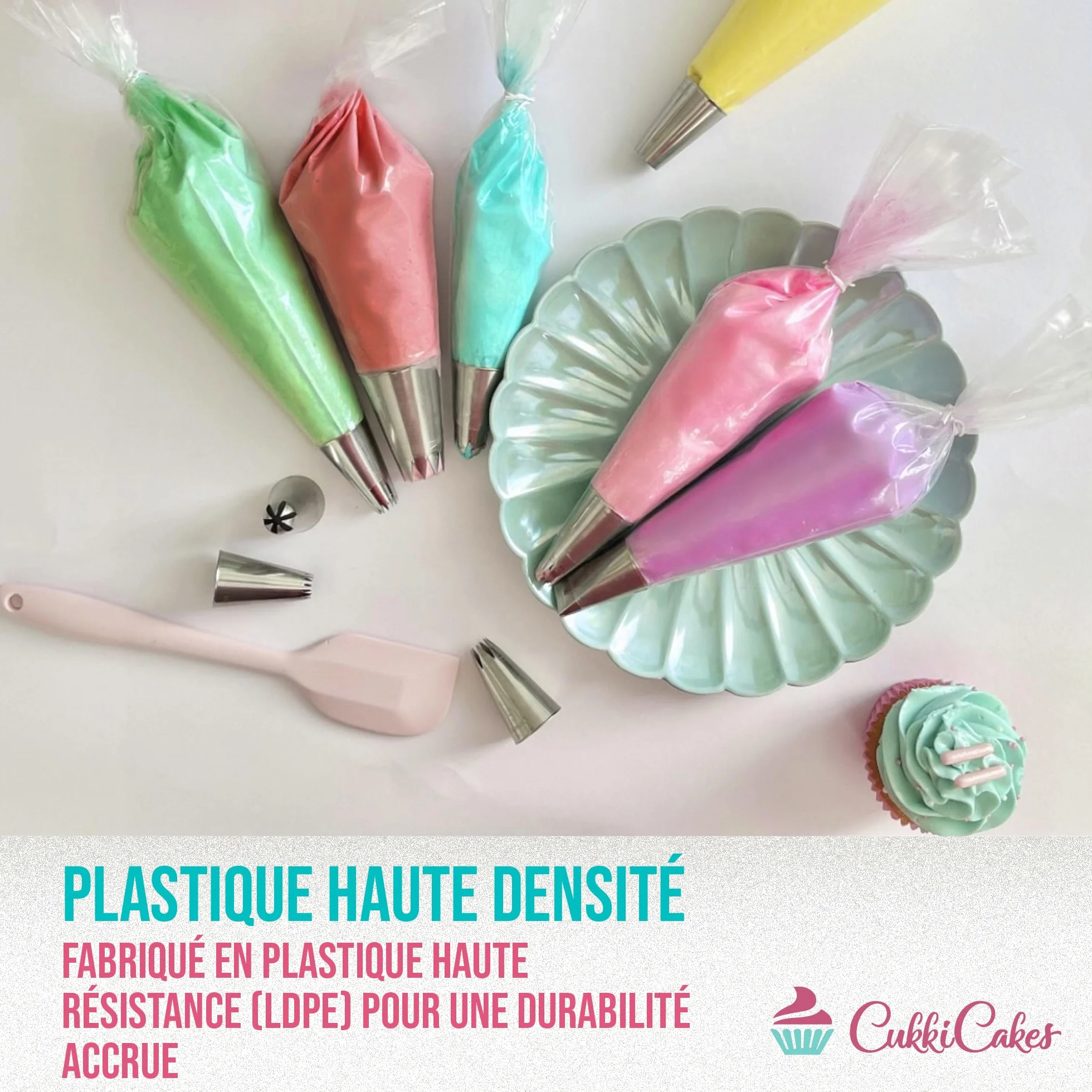 Poches à Douilles Jetables Professionnels 100 pièces 0.08mm Épais Recyclable 30 47 53cm