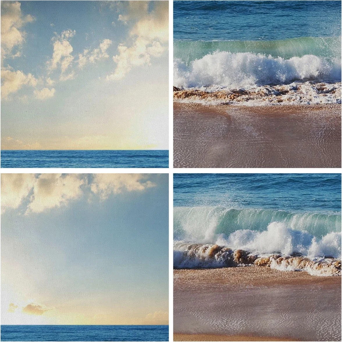 Tableau Decoration Murale 160x50cm mer rivage eau Chambre Cuisine Panoramique Deco Cadre Salon Art