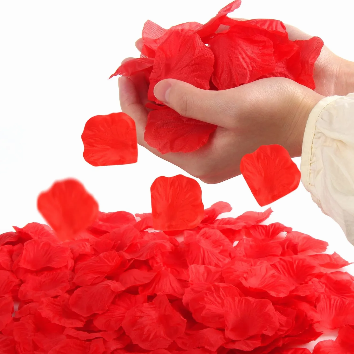 Pétales de Rose Rouge Artificiels 500PCS pour Décoration Mariage Saint Valentin