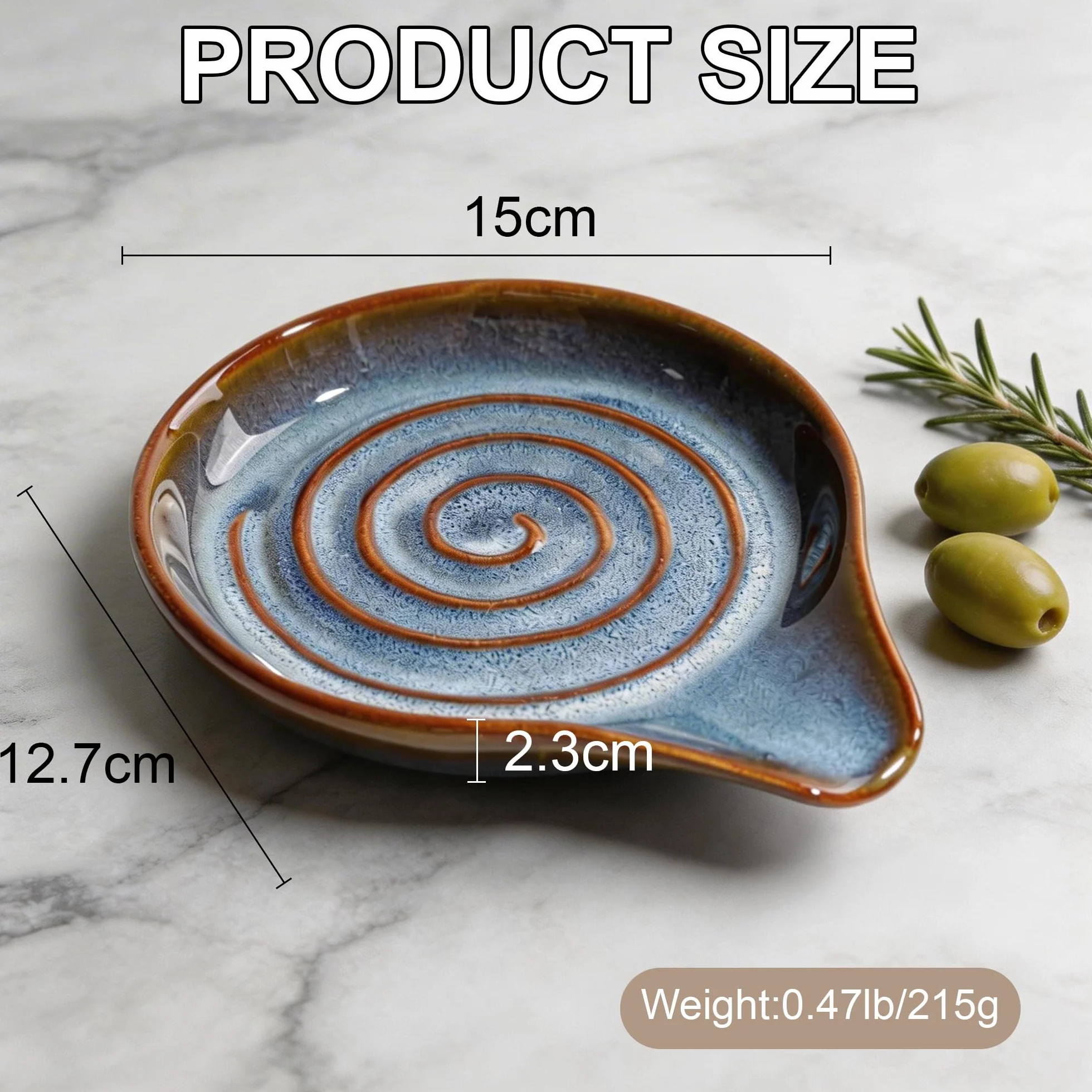 Repose Cuillère Cuisine en Céramique, Porte-Cuillère Multifonction pour Ustensiles de Cuisine, Lavable au Lave-Vaisselle