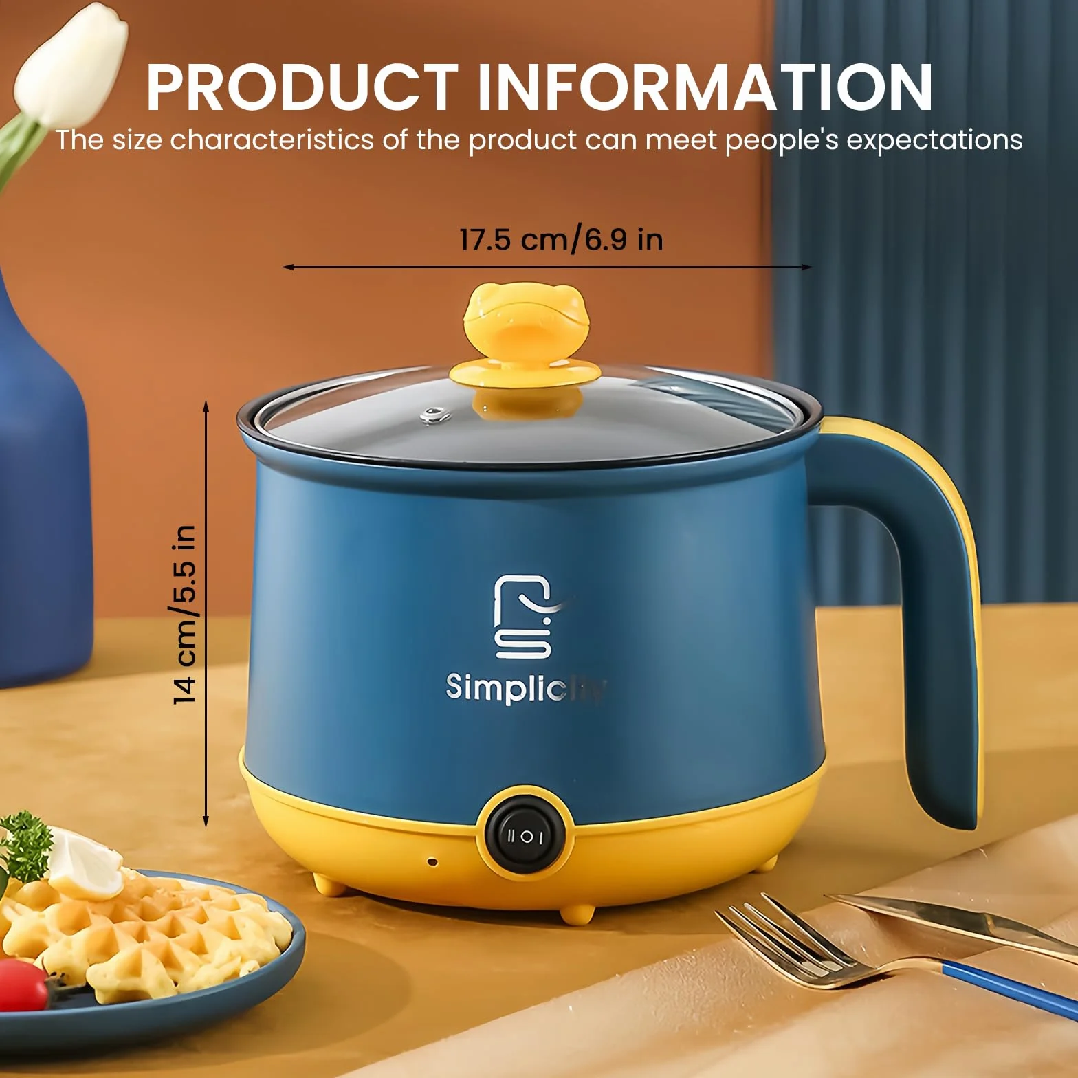 Cuiseur à vapeur électrique 1,8 L antiadhésif pour maison