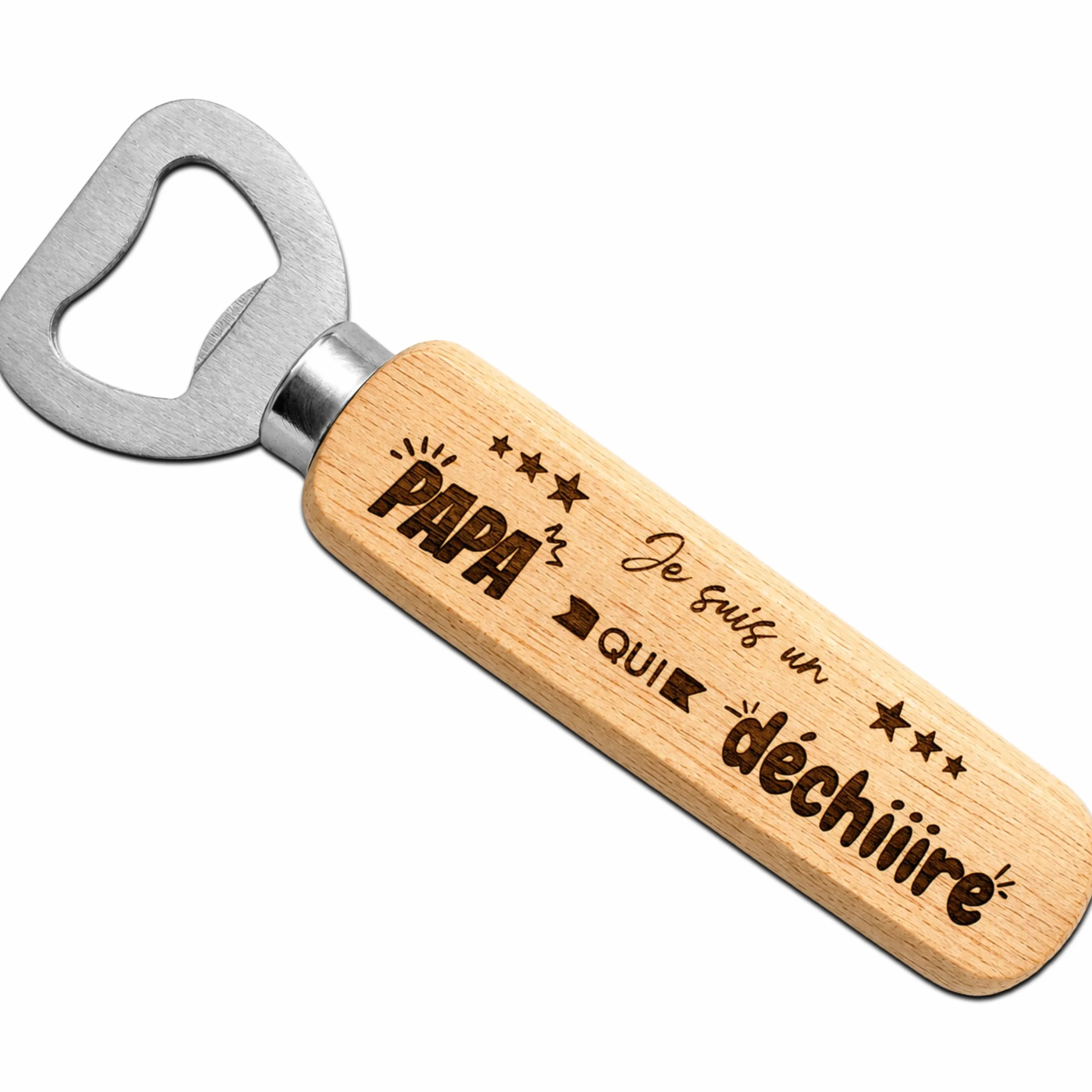Décapsuleur Papa je t'aime cadeau fête des pères personnalisable