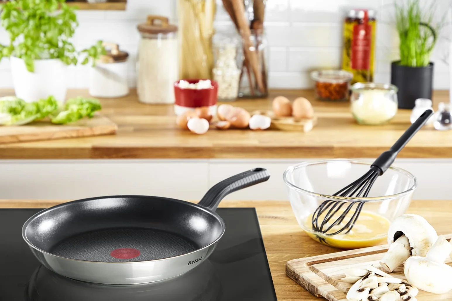 Tefal Comfort Max Lot de 2 poêles 24/28 cm Induction antiadhésif inox Thermo-Spot