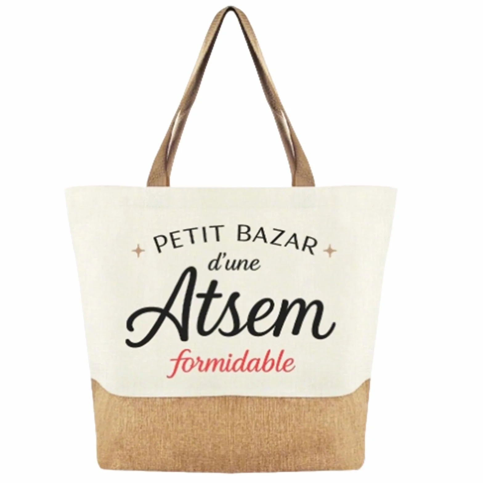 Sac Cabas Merci Atsem Maternelle Grande Capacité Toile Cadeau Enseignante