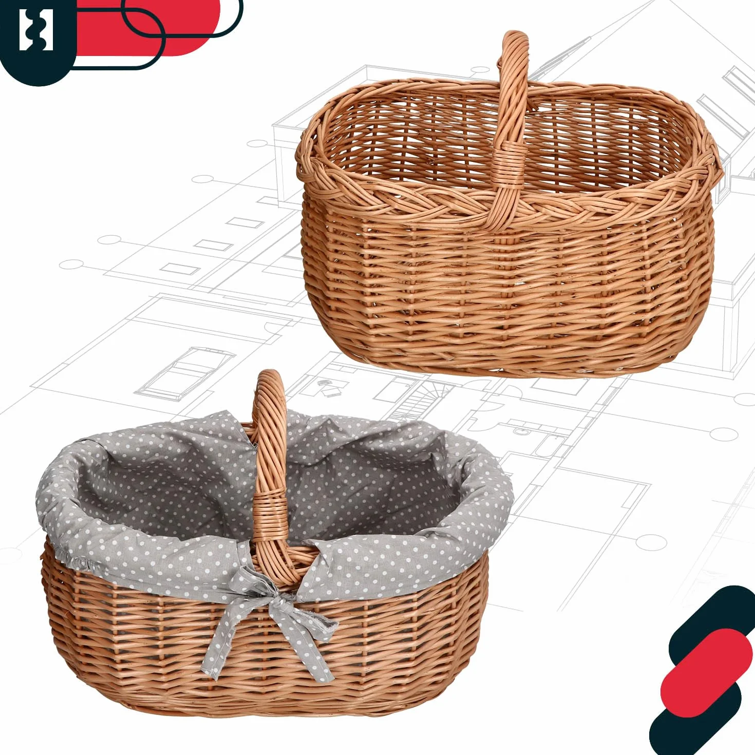 Kotarbau® Panier à anses en osier naturel pour les achats