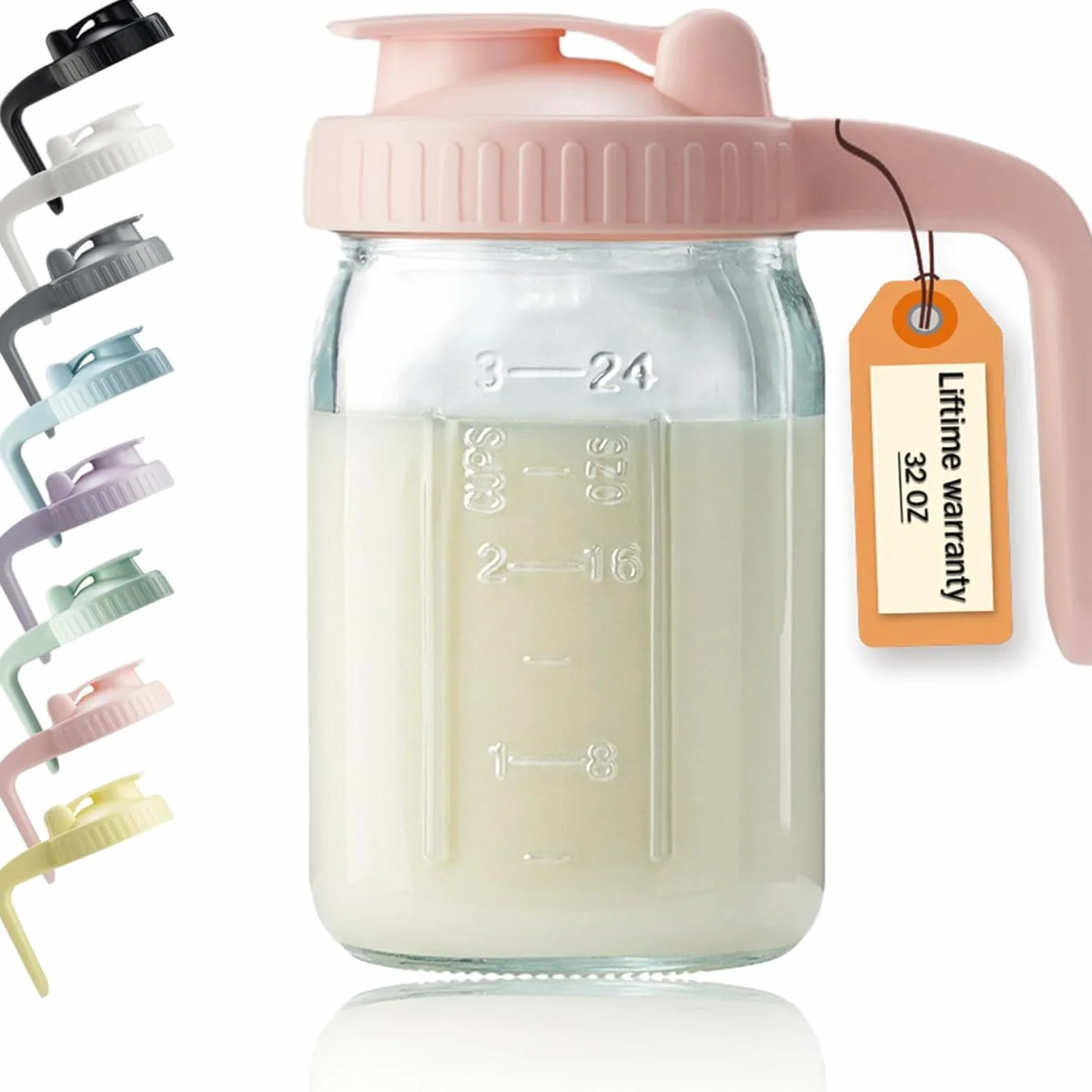 Bouilloire en verre 946 ml avec couvercle rabattable et verseur pour thé café infusion froide